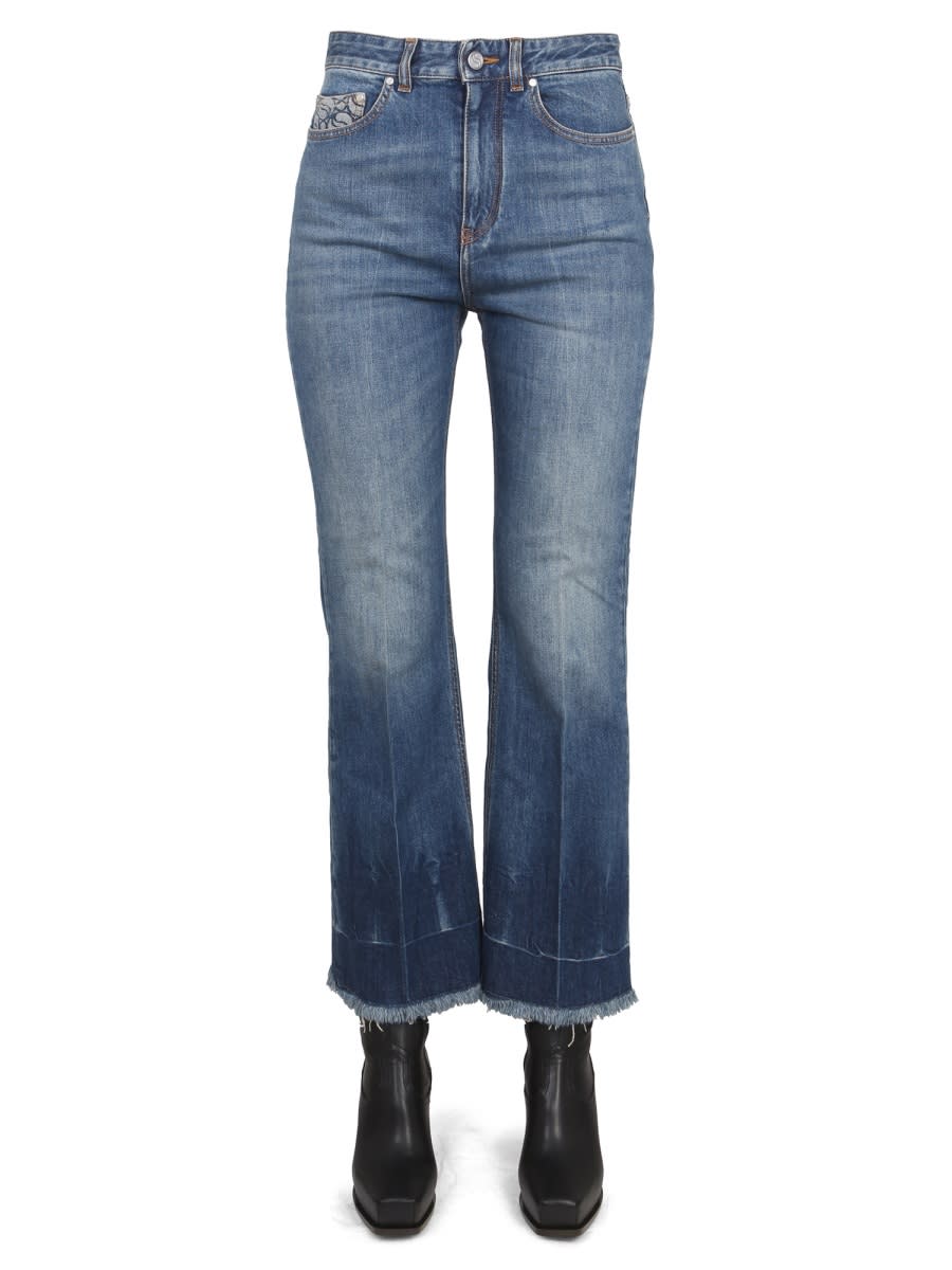 Stella Mccartney Cropped Flared Jeans In Denim In Blue