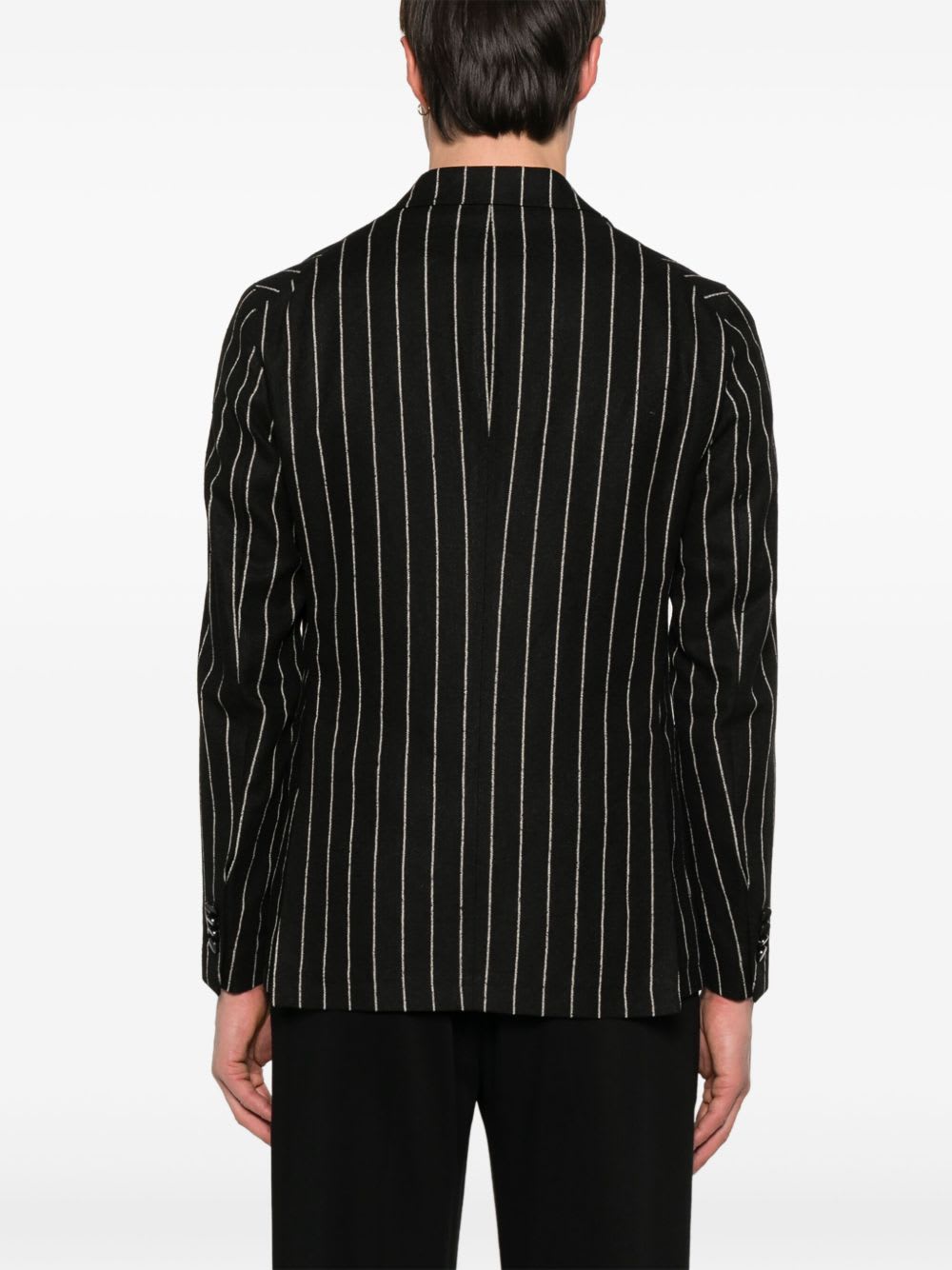 Tagliatore Striped Blazer In Black