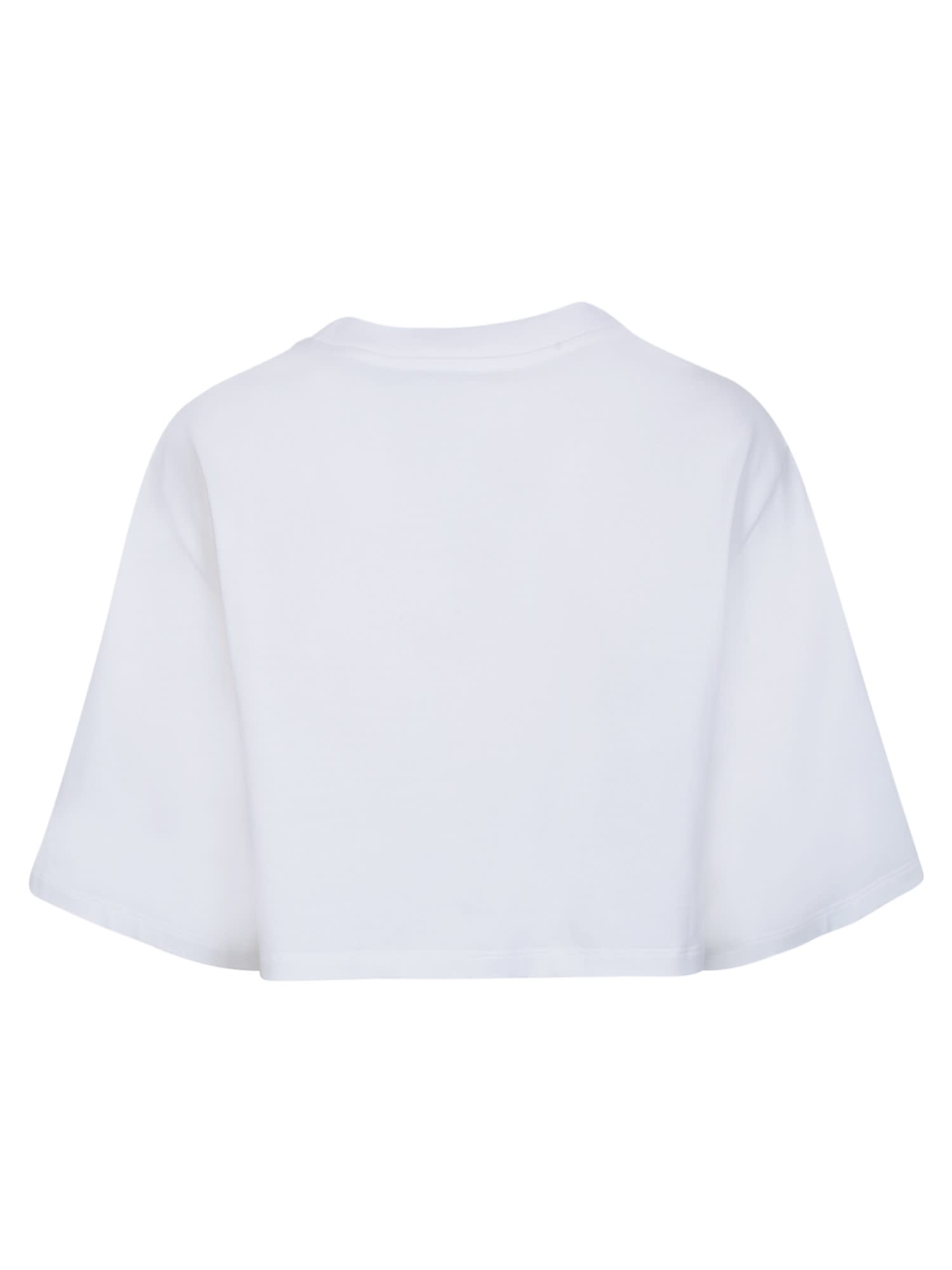 Shop Stella Mccartney Logo Cropped T-shirt In White