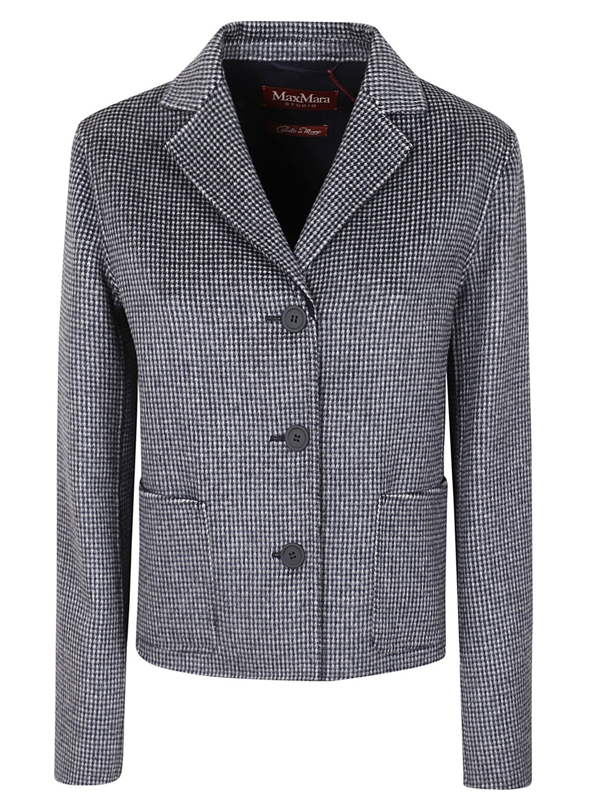 Shop Max Mara Buttoned Long-sleeved Jacket In Grigio