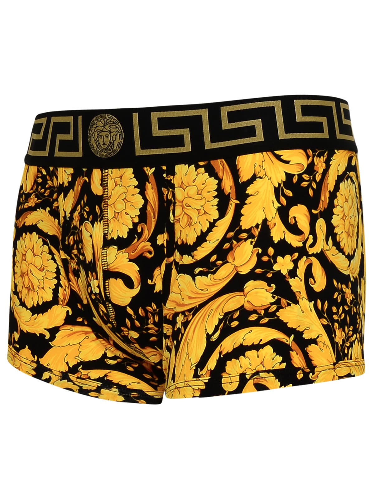 Shop Versace Gold Cotton Boxer Shorts