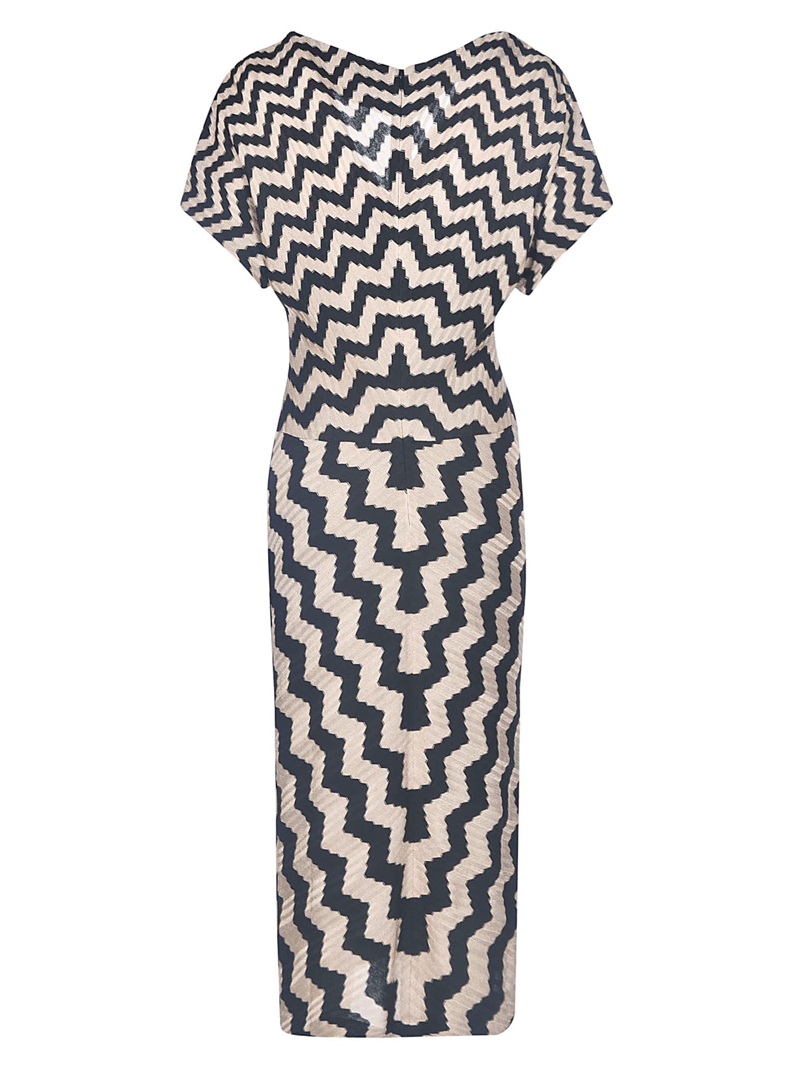 Shop Missoni Zig-zag Stripe Wrap Dress  In Multicolor