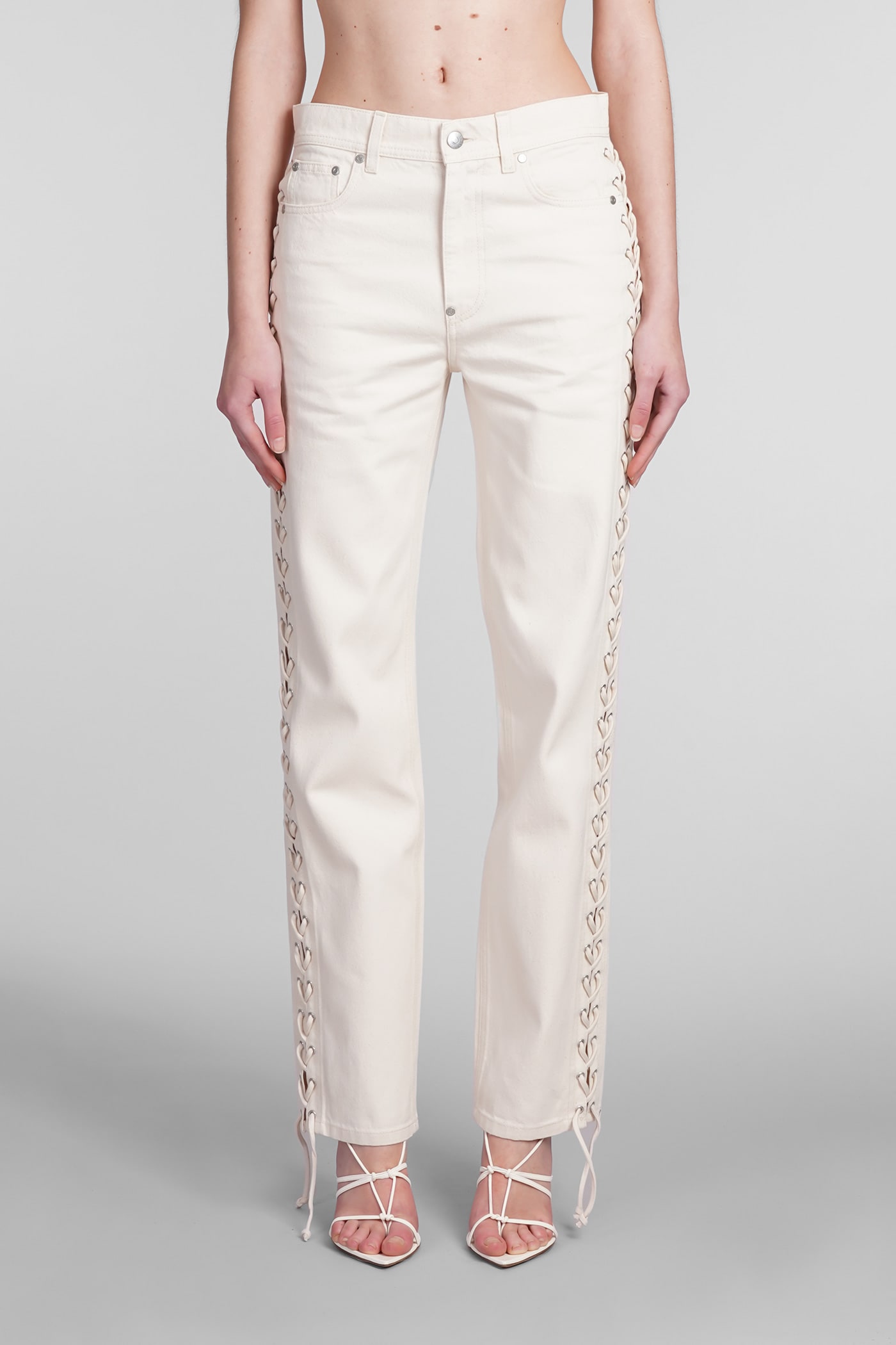 Shop Stella Mccartney Jeans In Beige Cotton