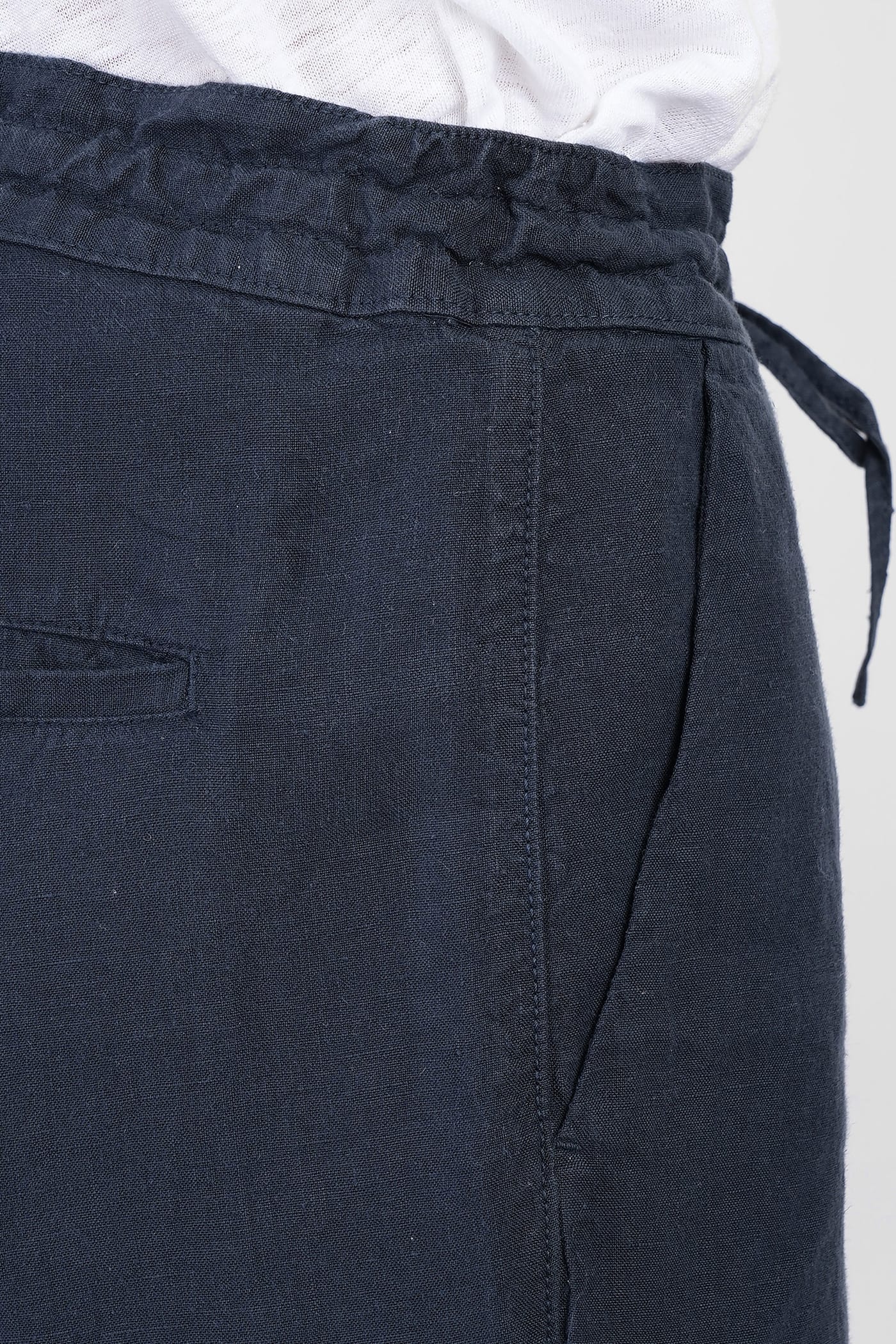 120% Lino Linen Cargo Pants In Blue