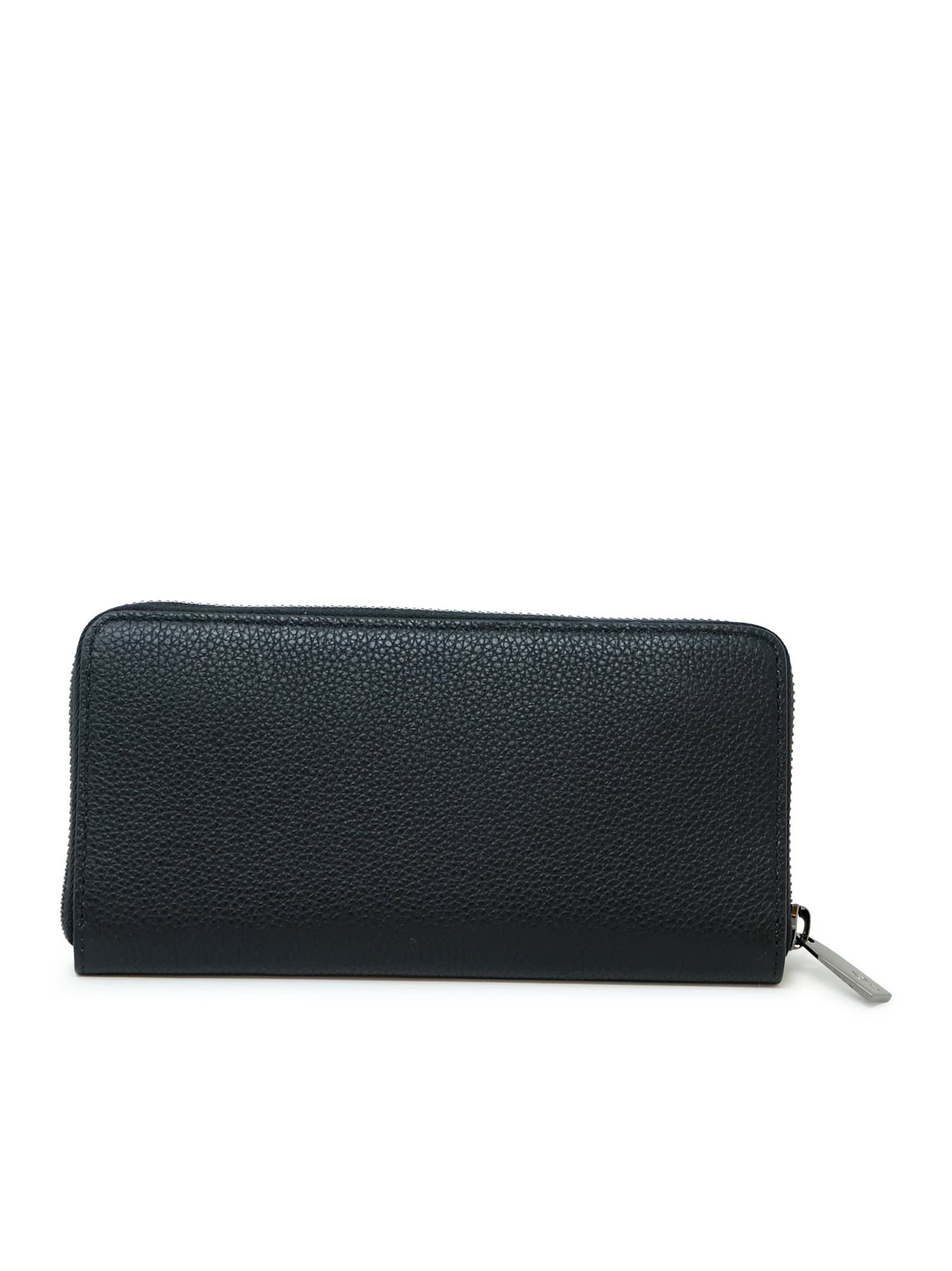 Shop Christian Louboutin Black Calf By My Side Long Wallet