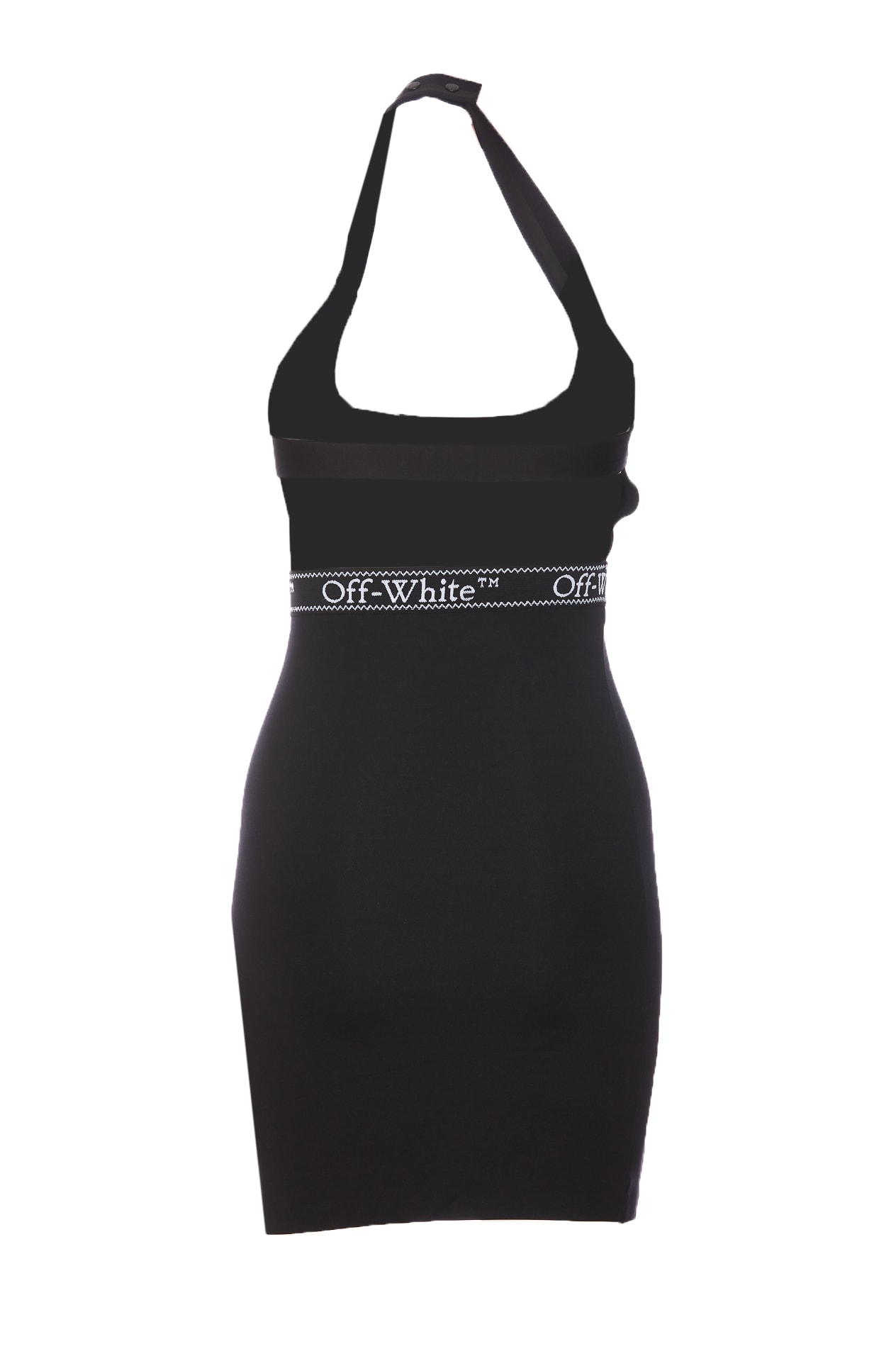 Shop Off-white Logo Band Dress In Black