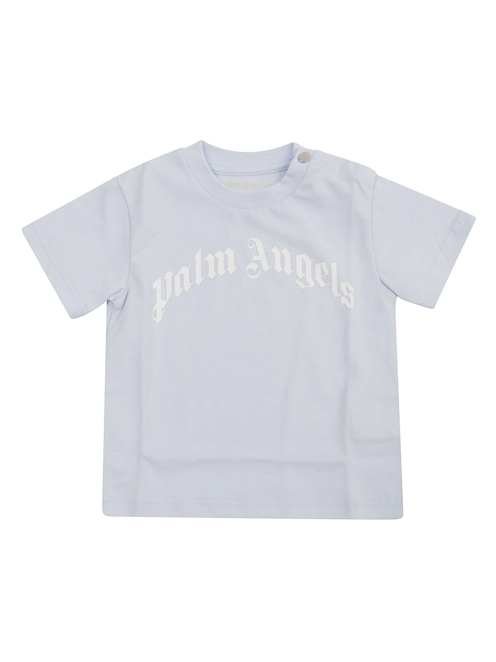Palm Angels Curved Logo T-shirt White Navy Blue