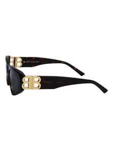 Shop Balenciaga Bb0095s Sunglasses In Havana Gold Green