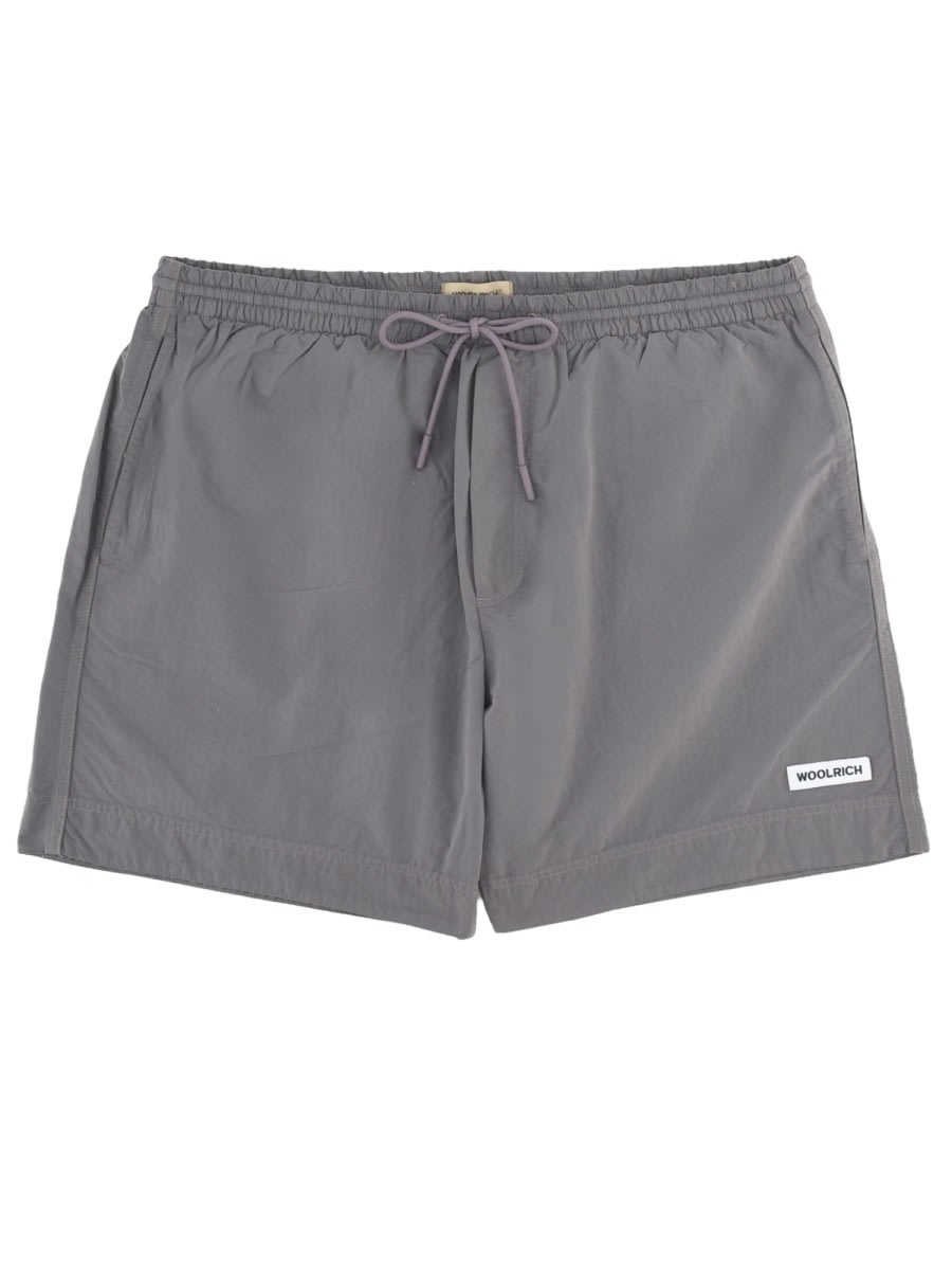 Woolrich Costume Da Bagno Con Logo In Gray