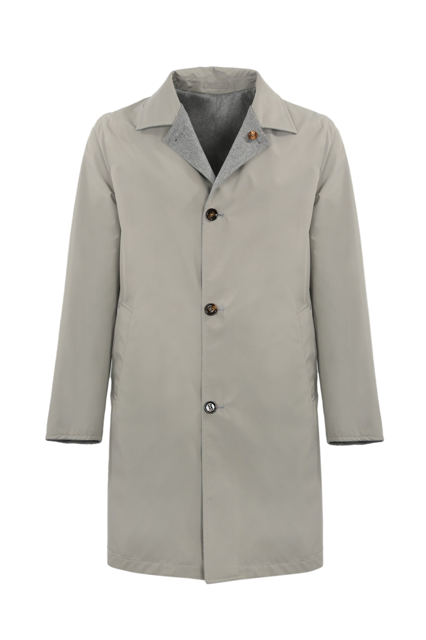 Shop Kired Reversible Peak  Coat In Grigio