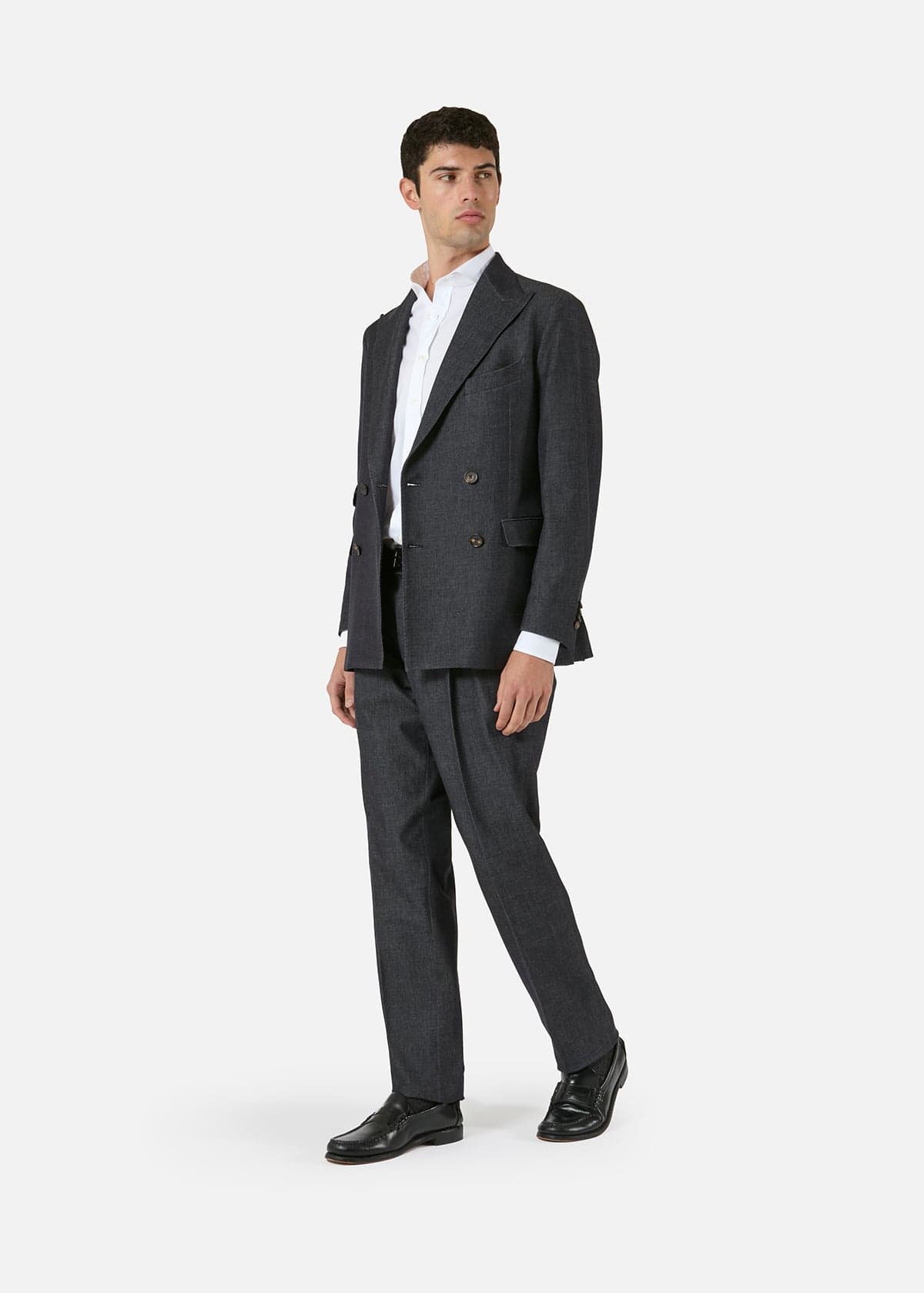 Doppiaa Aareseant Double Breasted Denim Suit In Gray