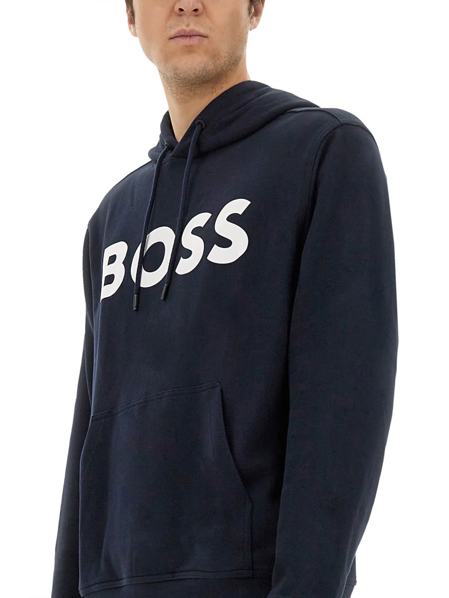 Shop Hugo Boss Sweatshirt With Logo In Blue