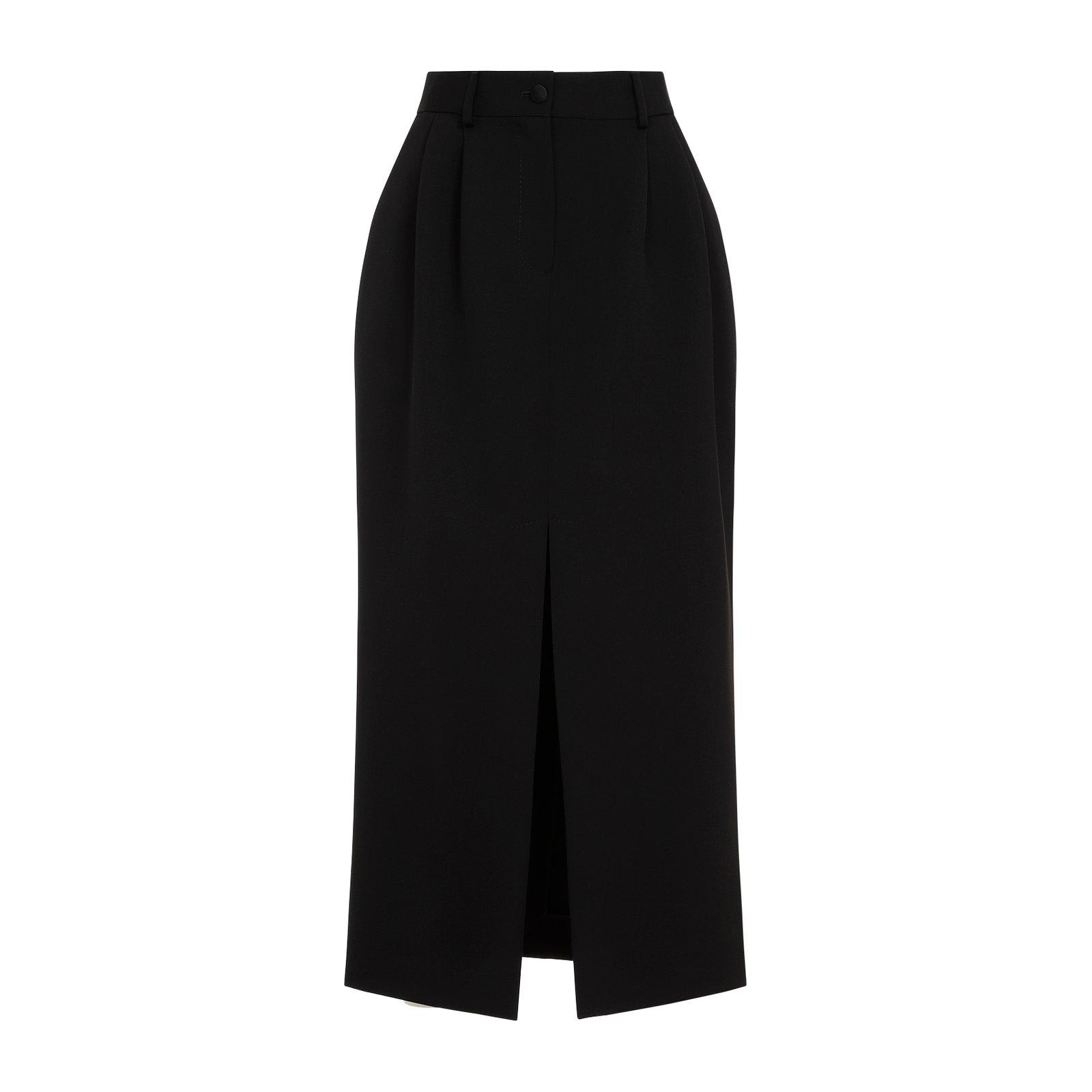 Shop Dolce & Gabbana Calf-length Tuxedo Pencil Skirt In Nero