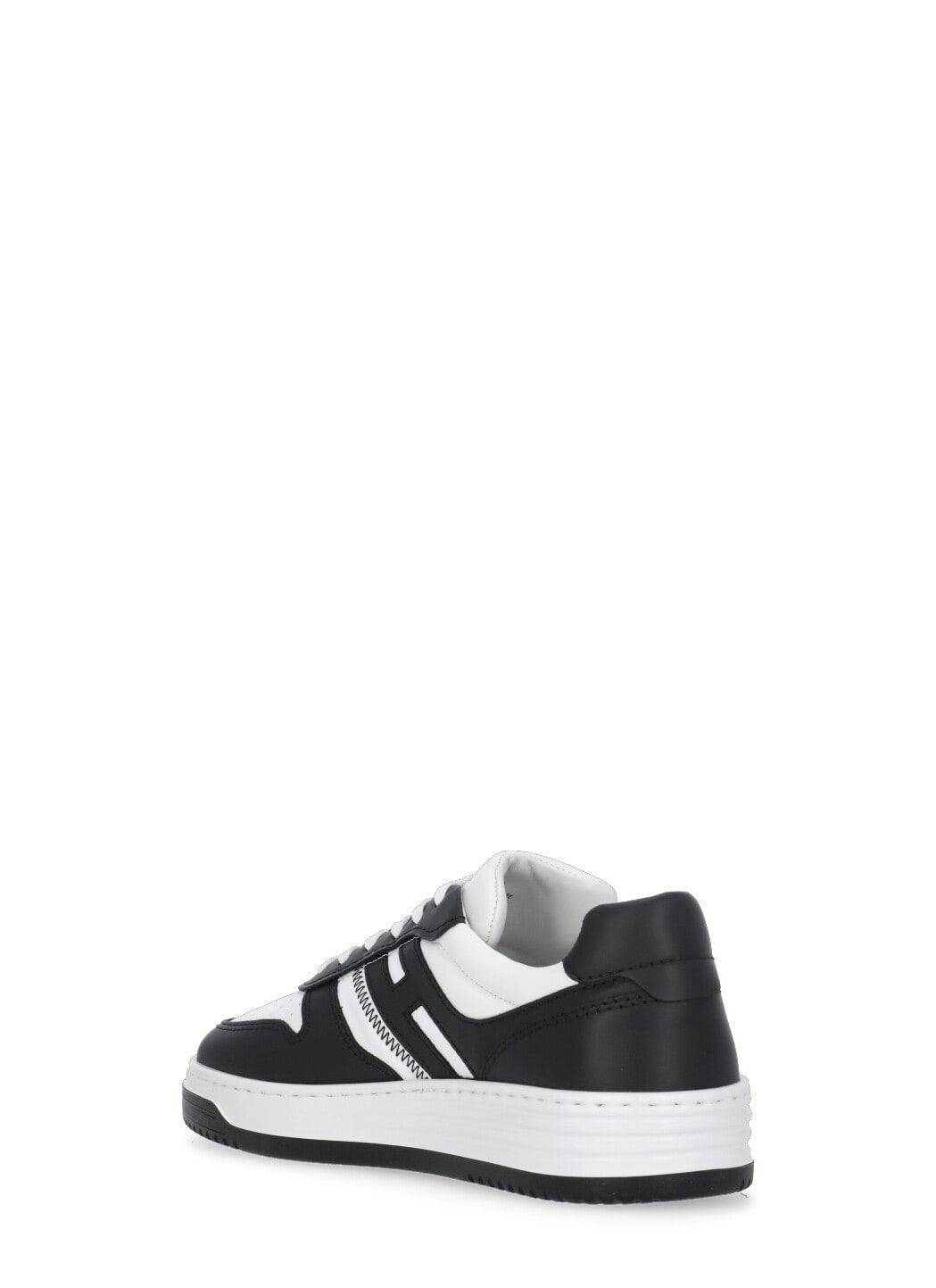 Hogan H630 Sneakers With Rubber Sole And Perforated Detailing In White/black