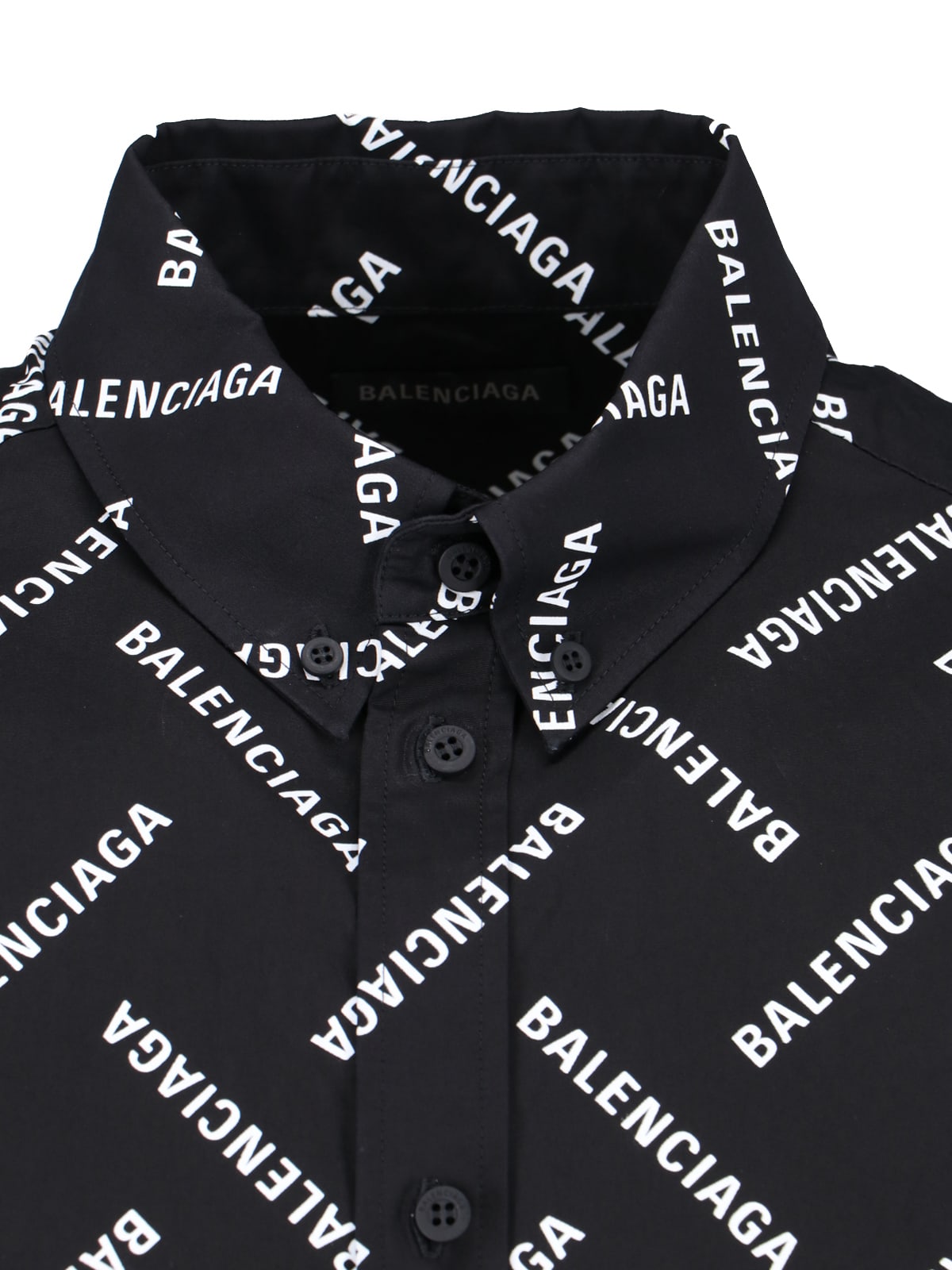 Shop Balenciaga All-over Logo Shirt In Black