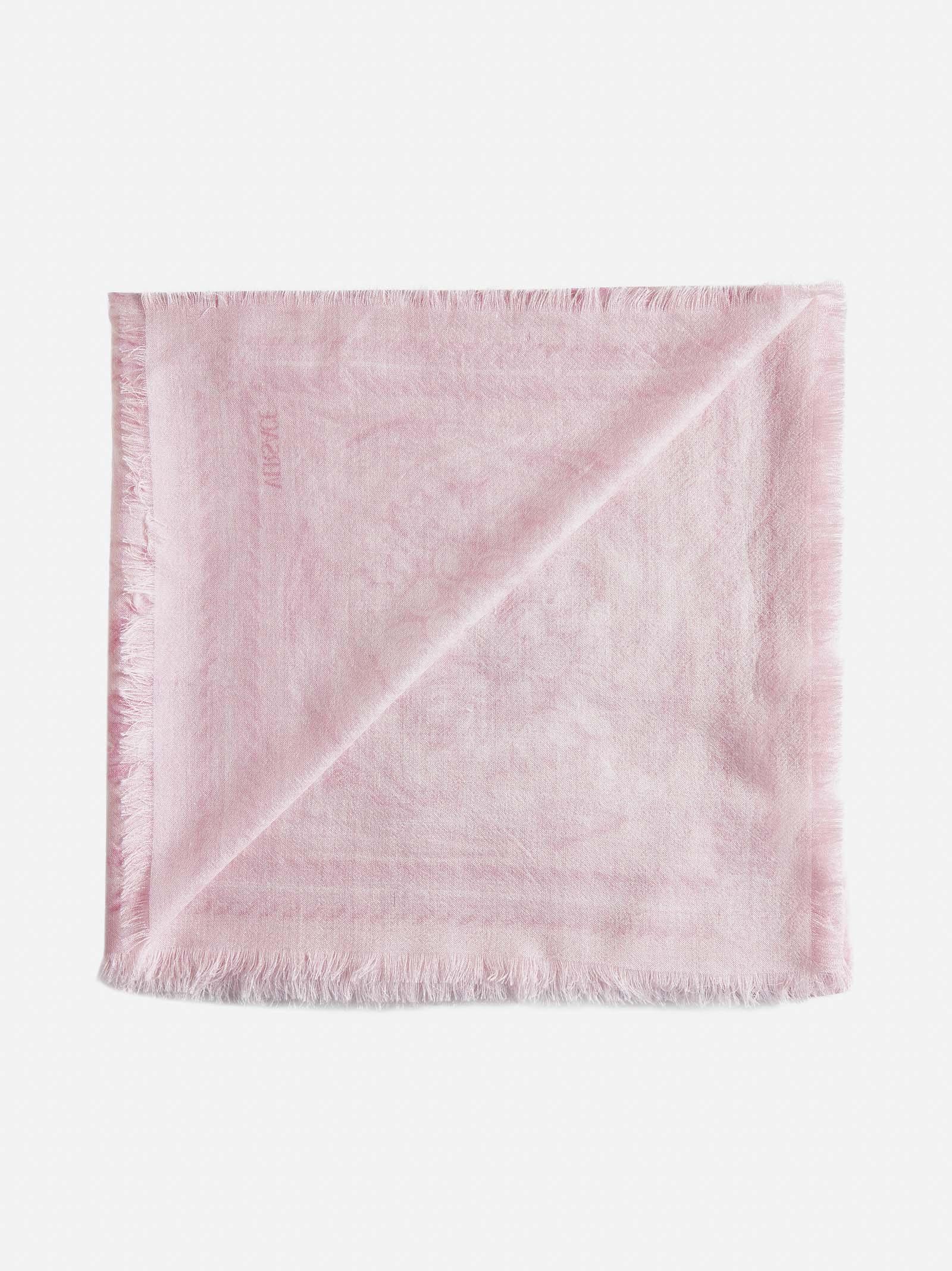 Versace Baroque Printed Frayed In Rosa
