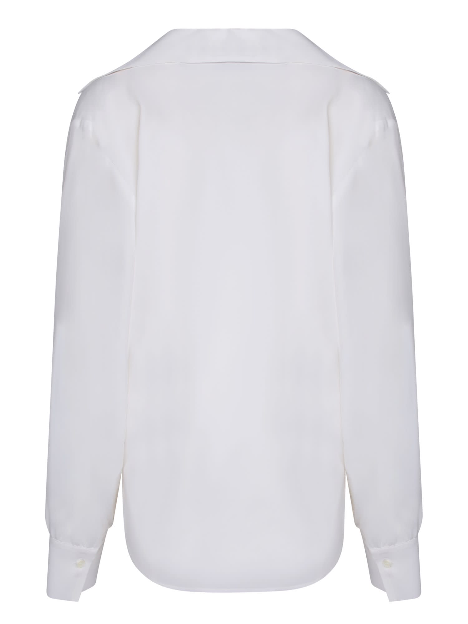 Shop Blanca Vita Silk Blend Blouse In White