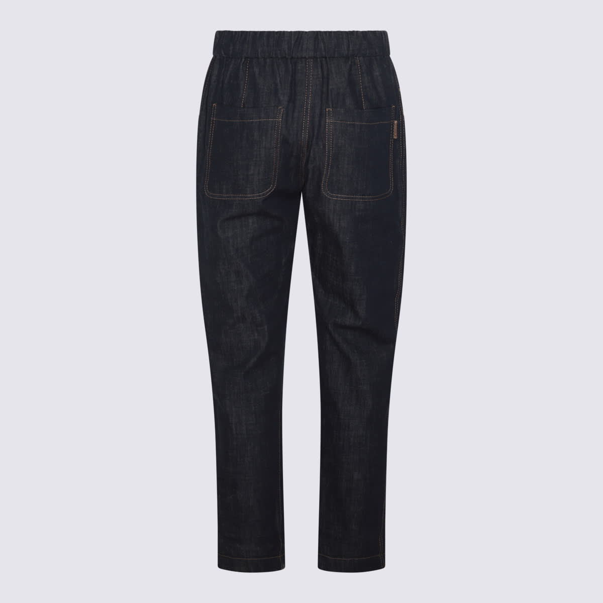Shop Brunello Cucinelli Dark Grey Cotton Jeans