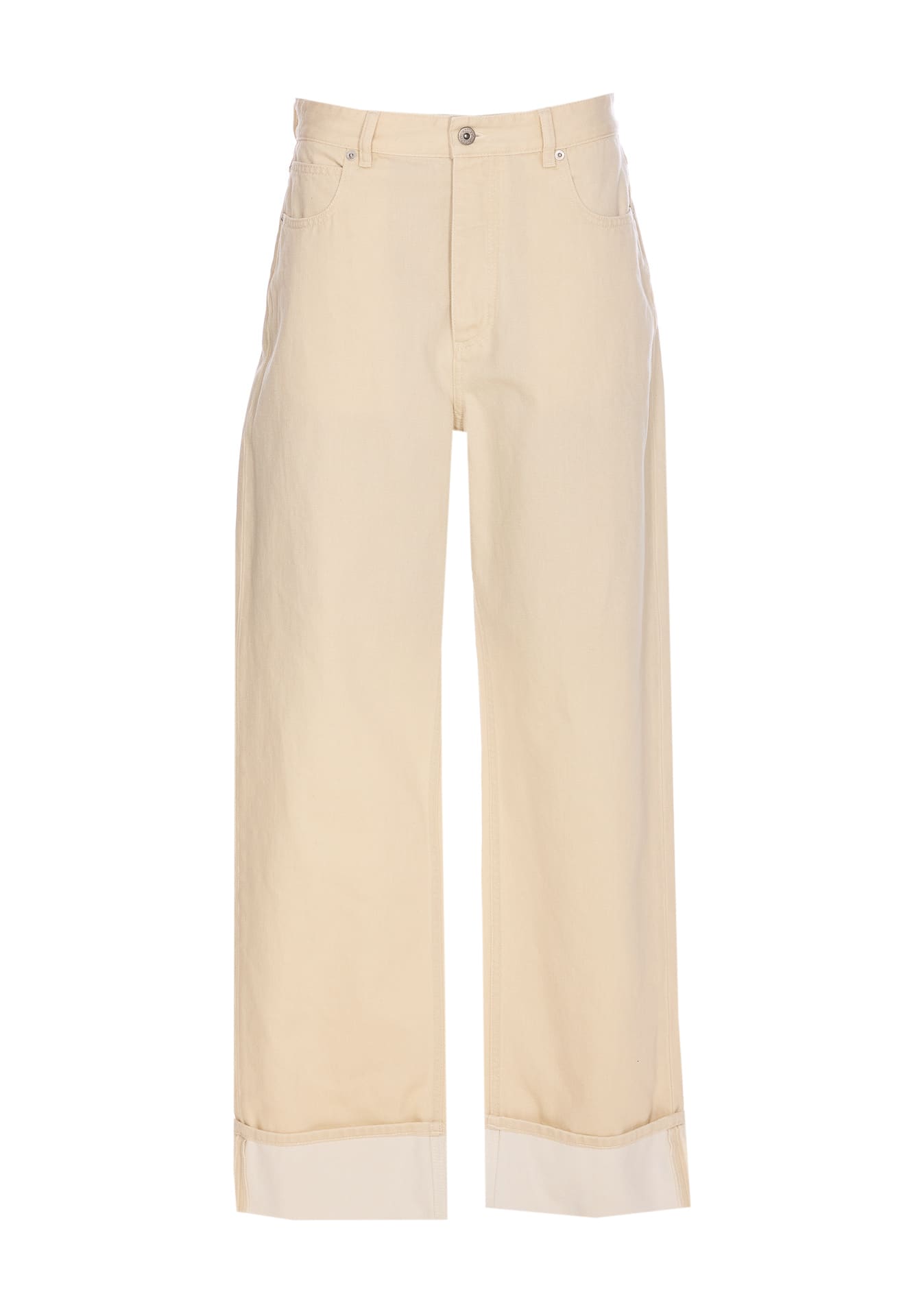 Bottega Veneta Wide Leg Jeans With Cuffs