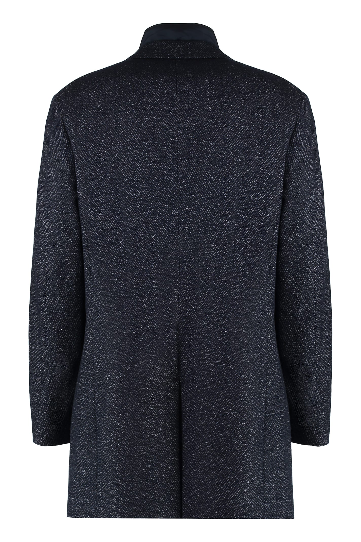 Shop Hugo Boss Wool Blend Coat In Blue