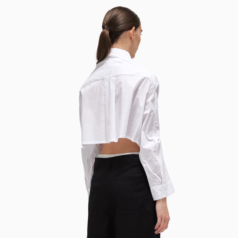 Shop Remain Birger Christensen Remain Cropped Shirt In White