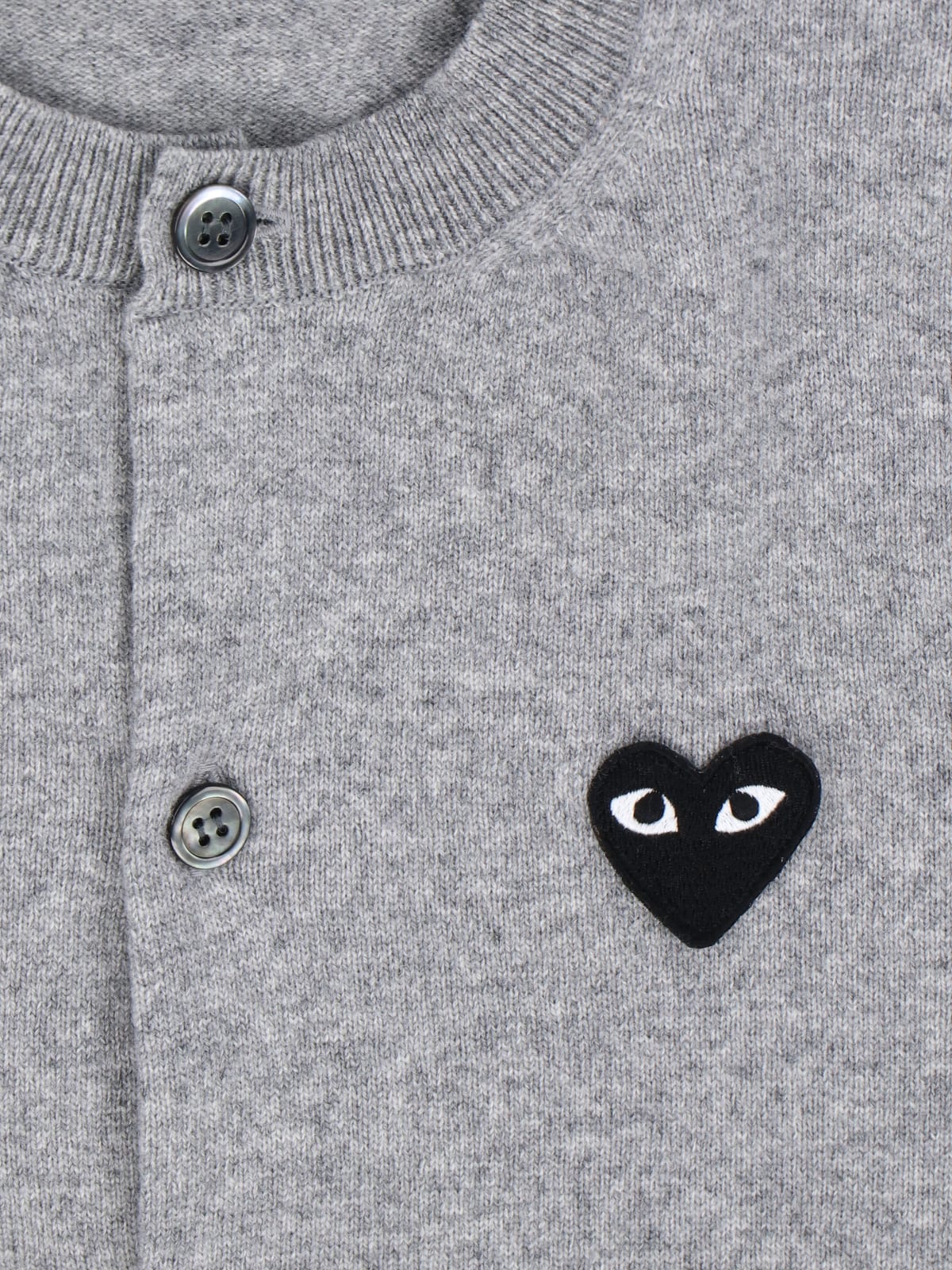 Comme Des Garçons Play Logo Cardigan In Gray