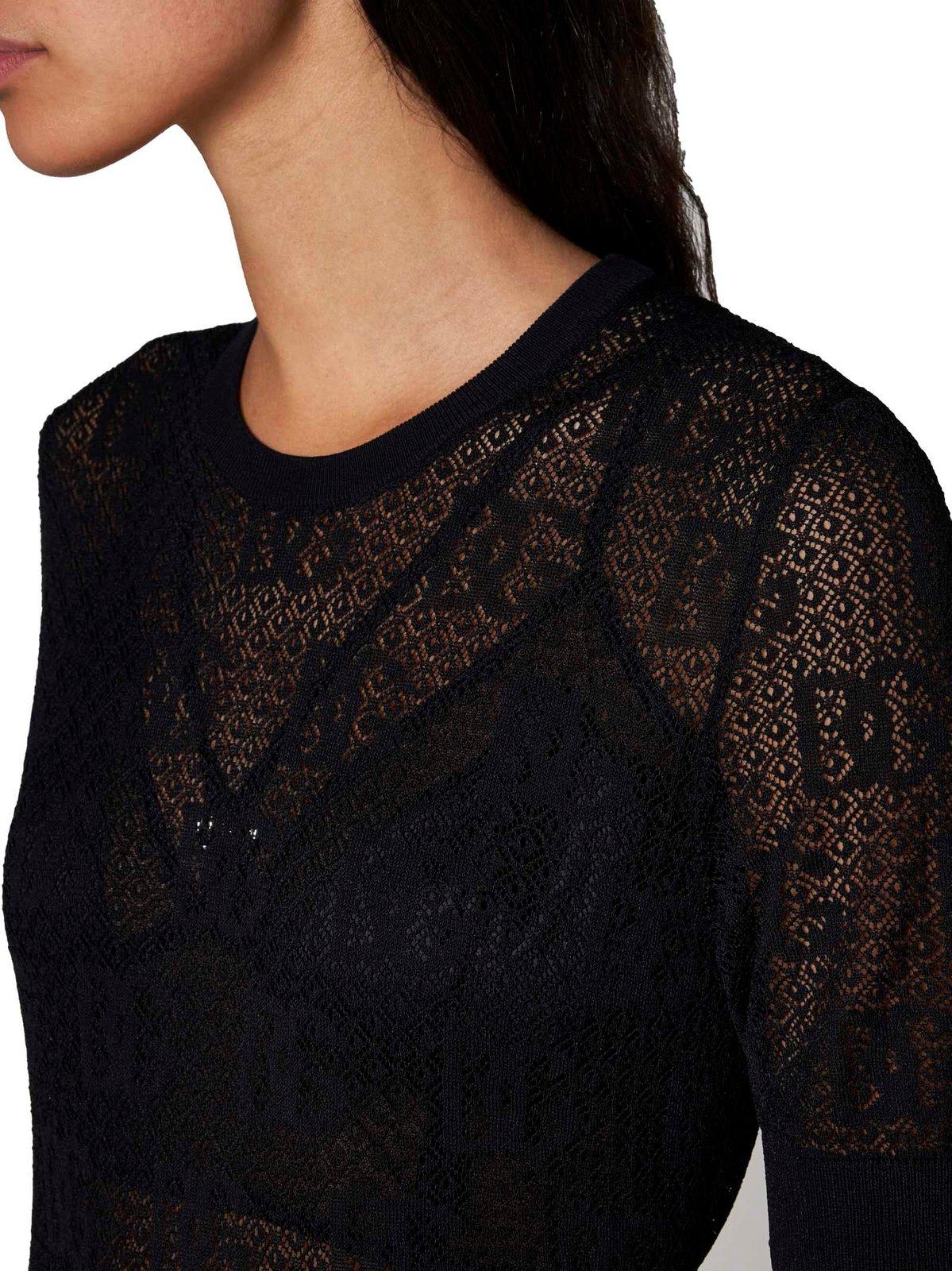 Shop Dolce & Gabbana All-over Dg Jacquard Short-sleeved Top In Black