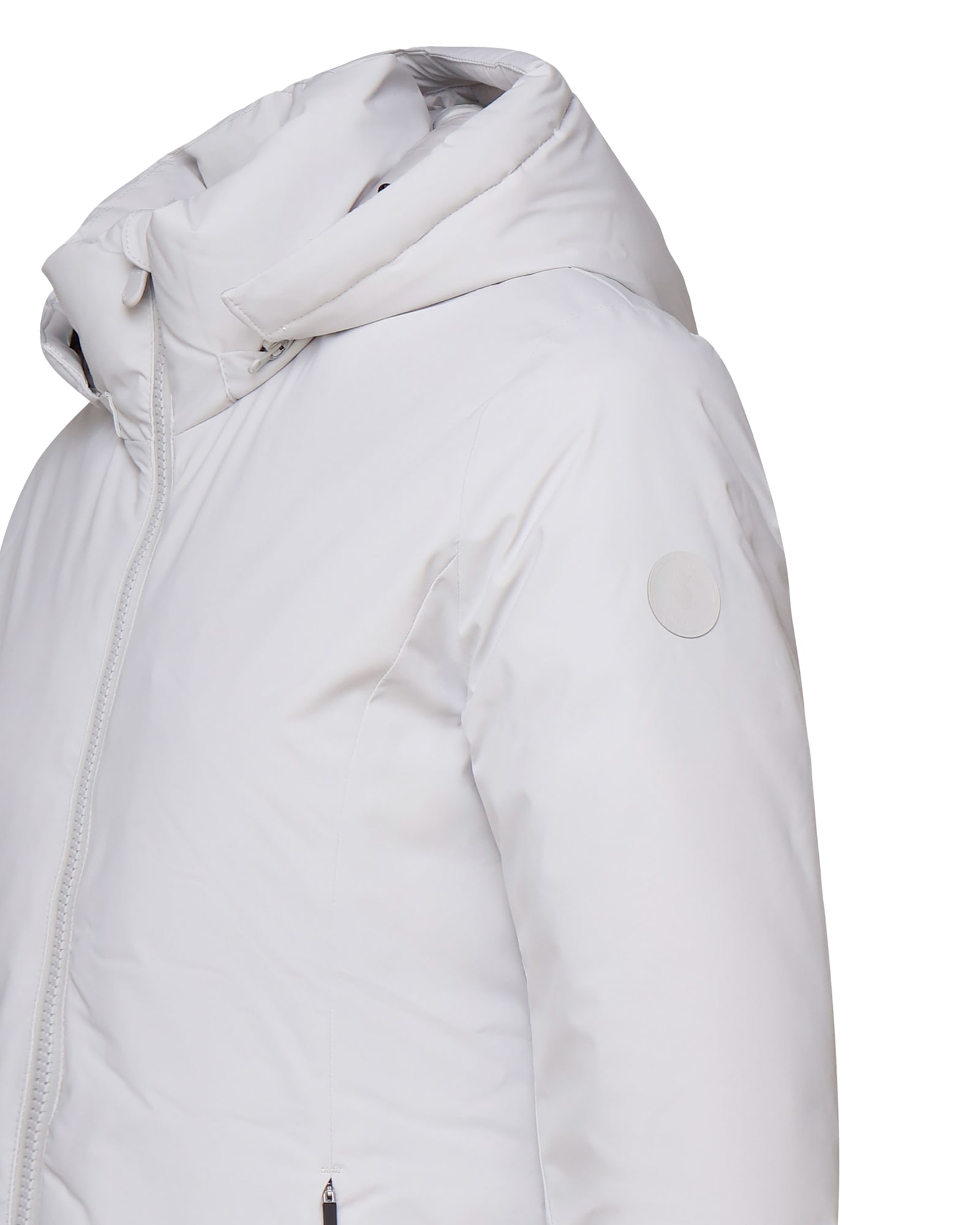Save The Duck Hooded Padded Coat In Fog Grey
