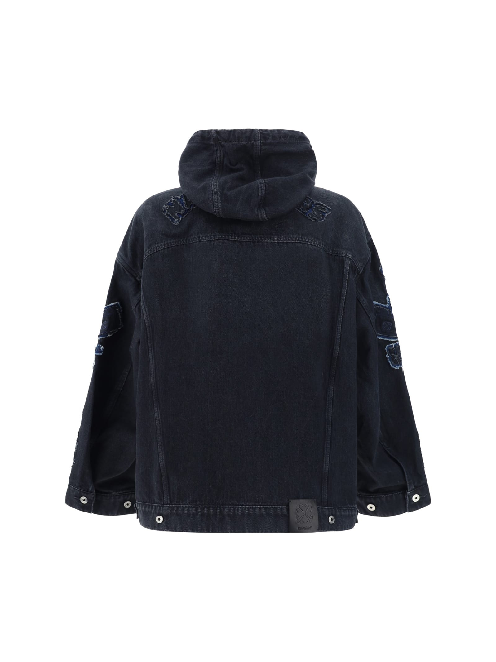 Shop Off-white Denim Jacket In Vintage Black Nautical Blue