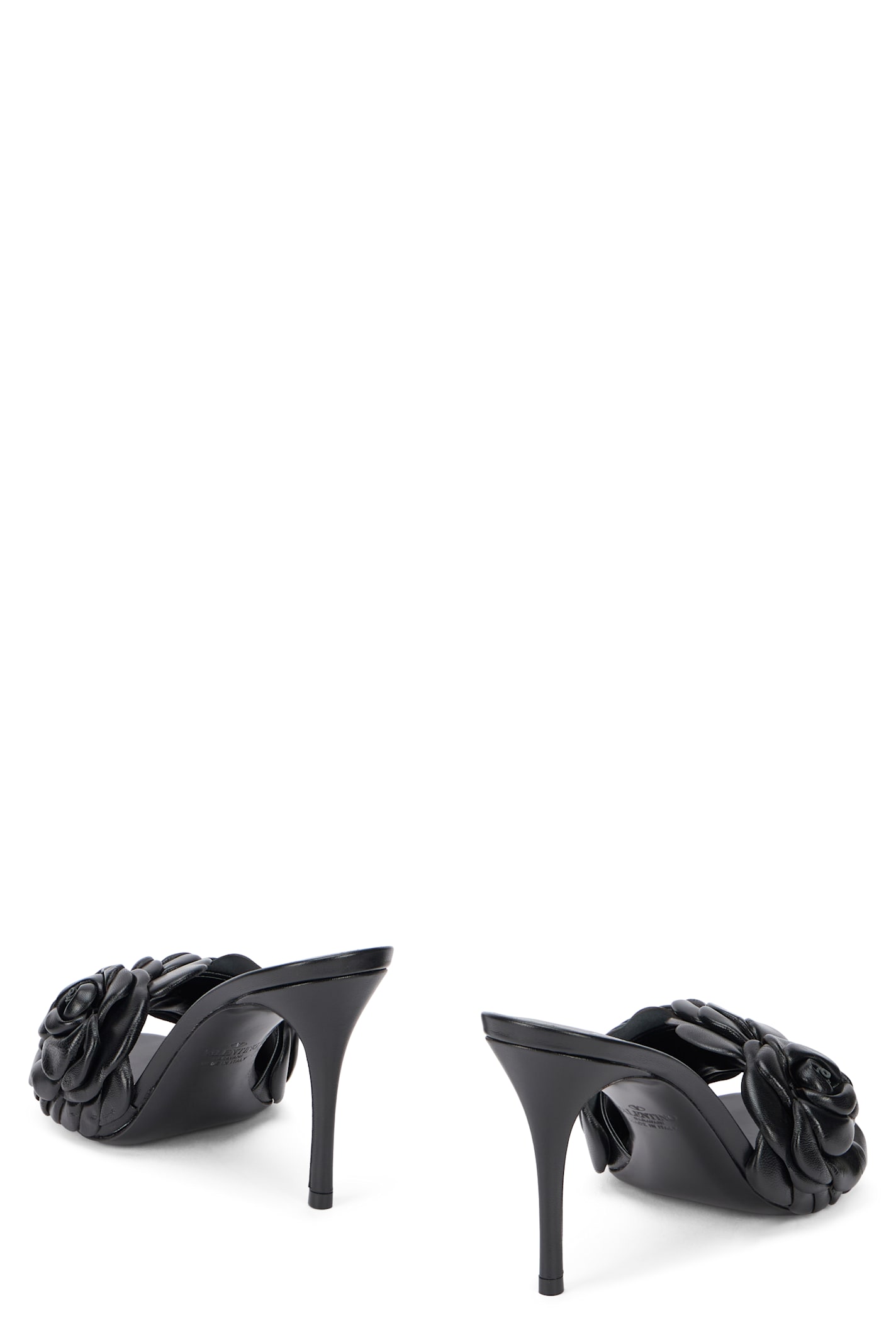 Valentino Leather Mules In Multi