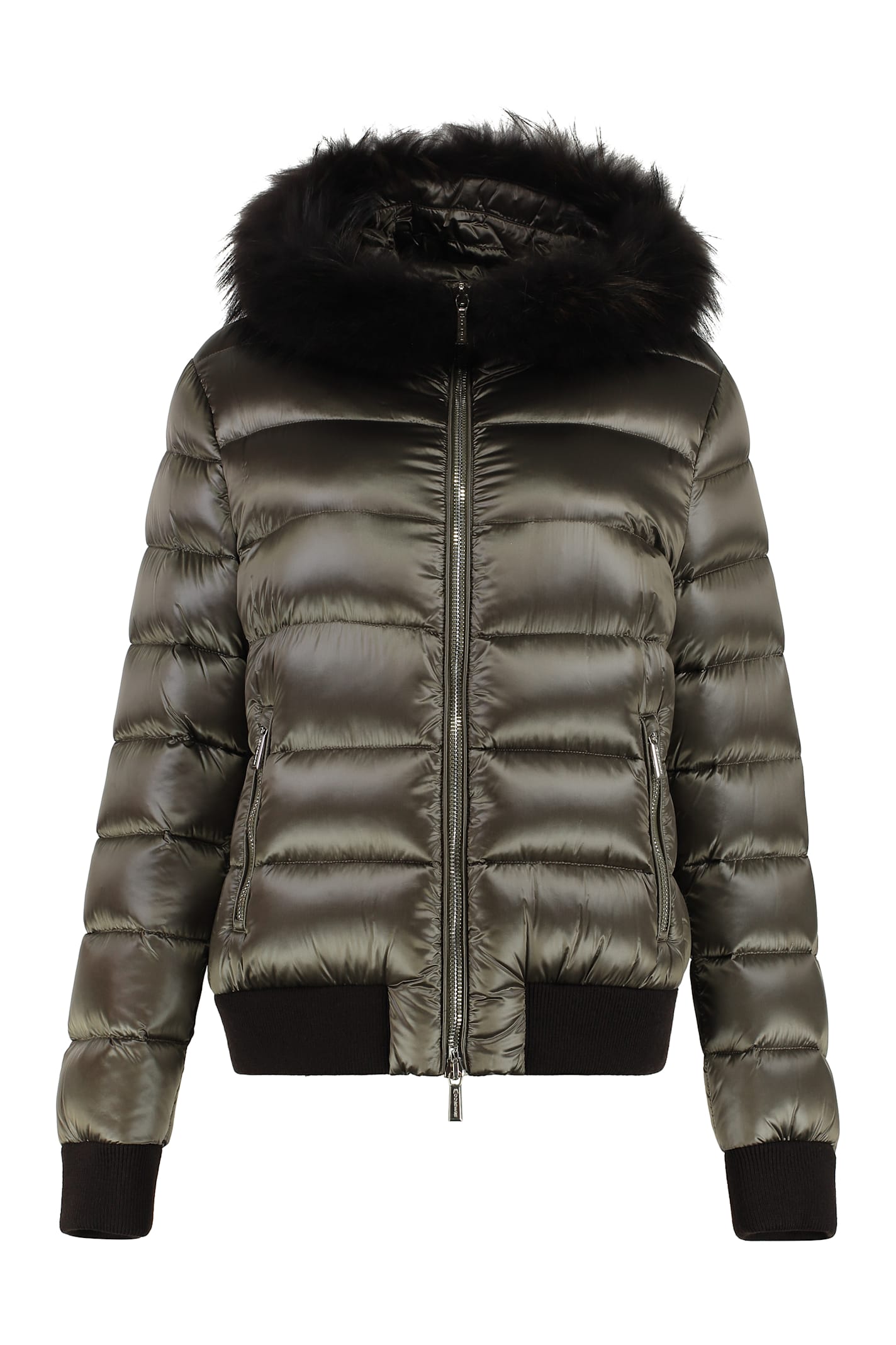 Moorer Barrel Hooded Short Down Jacket In Turtledove