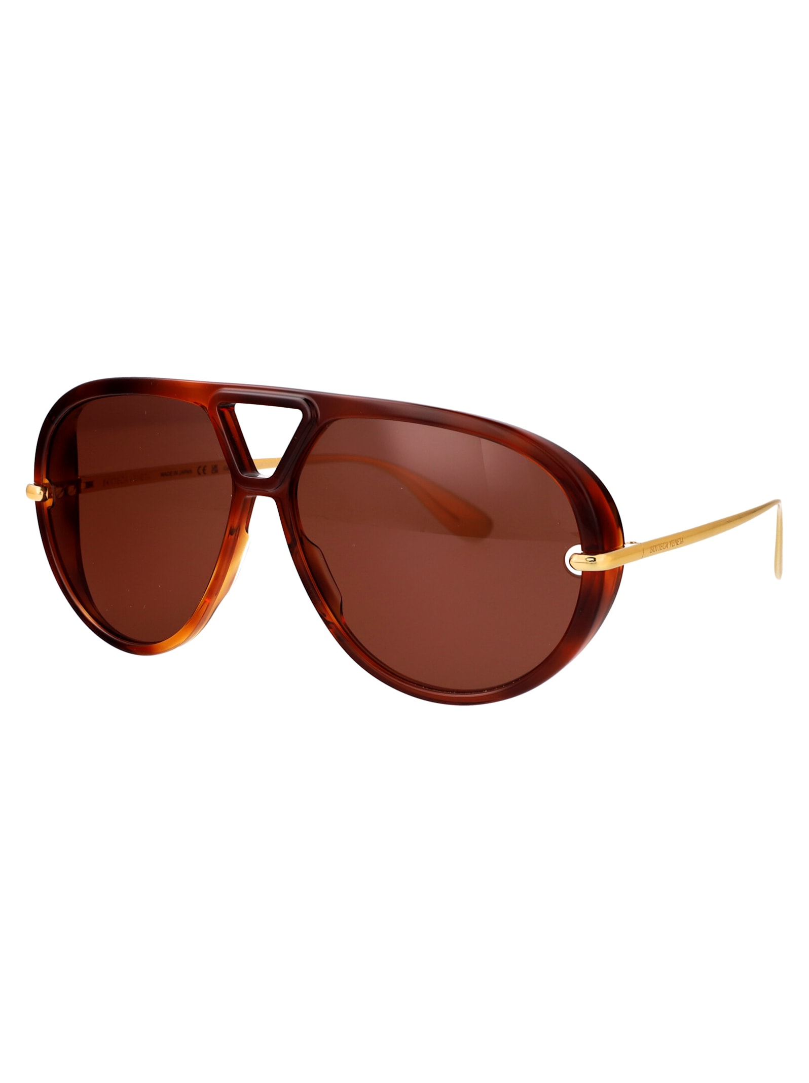 Shop Bottega Veneta Bv1274s Sunglasses In Havana