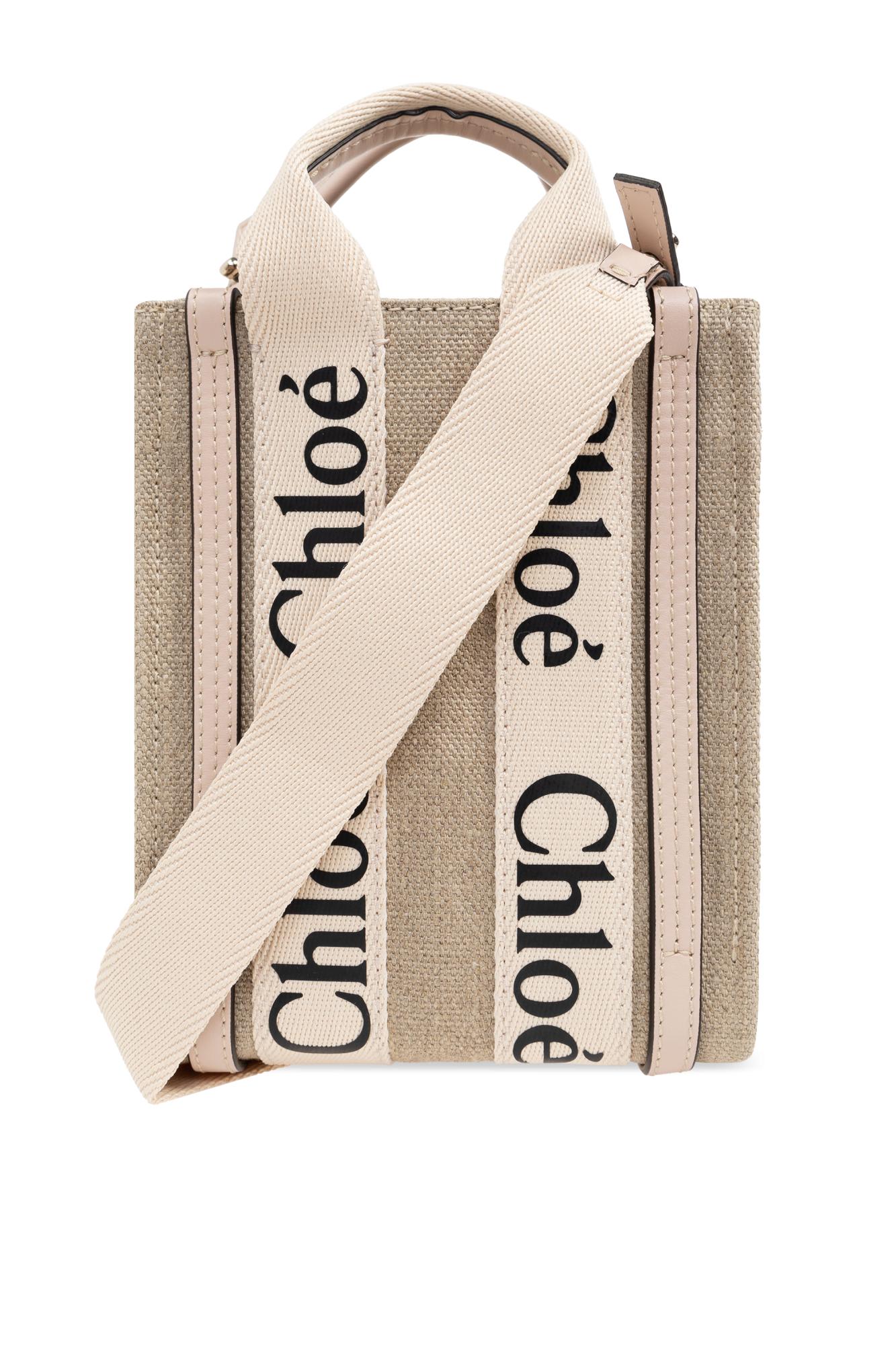 Shop Chloé Woody Mini Shopper Bag In Powder