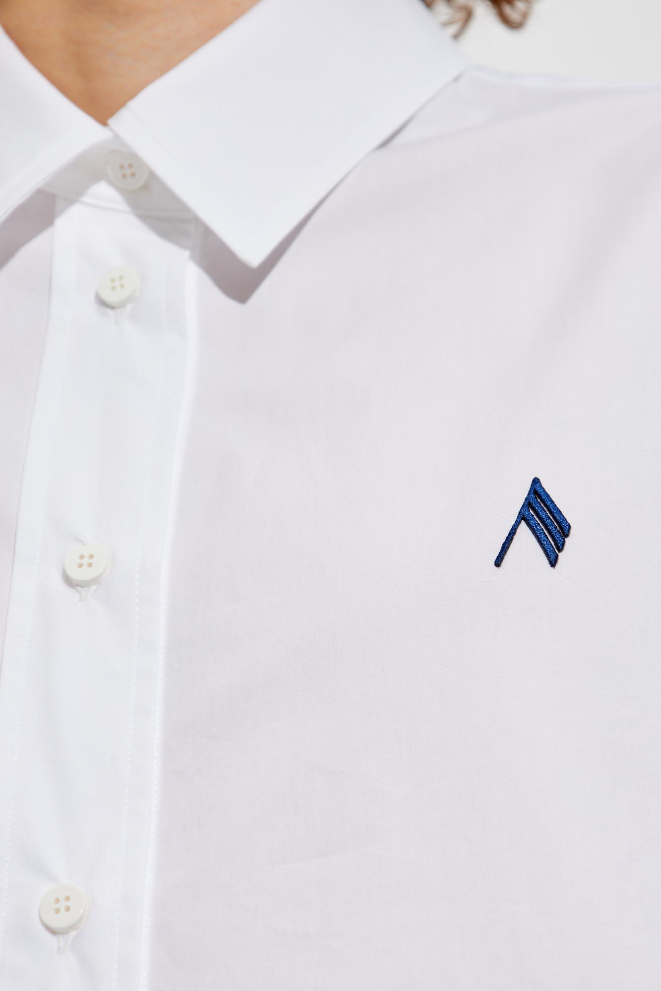 Attico White Logo Cotton Shirt In White