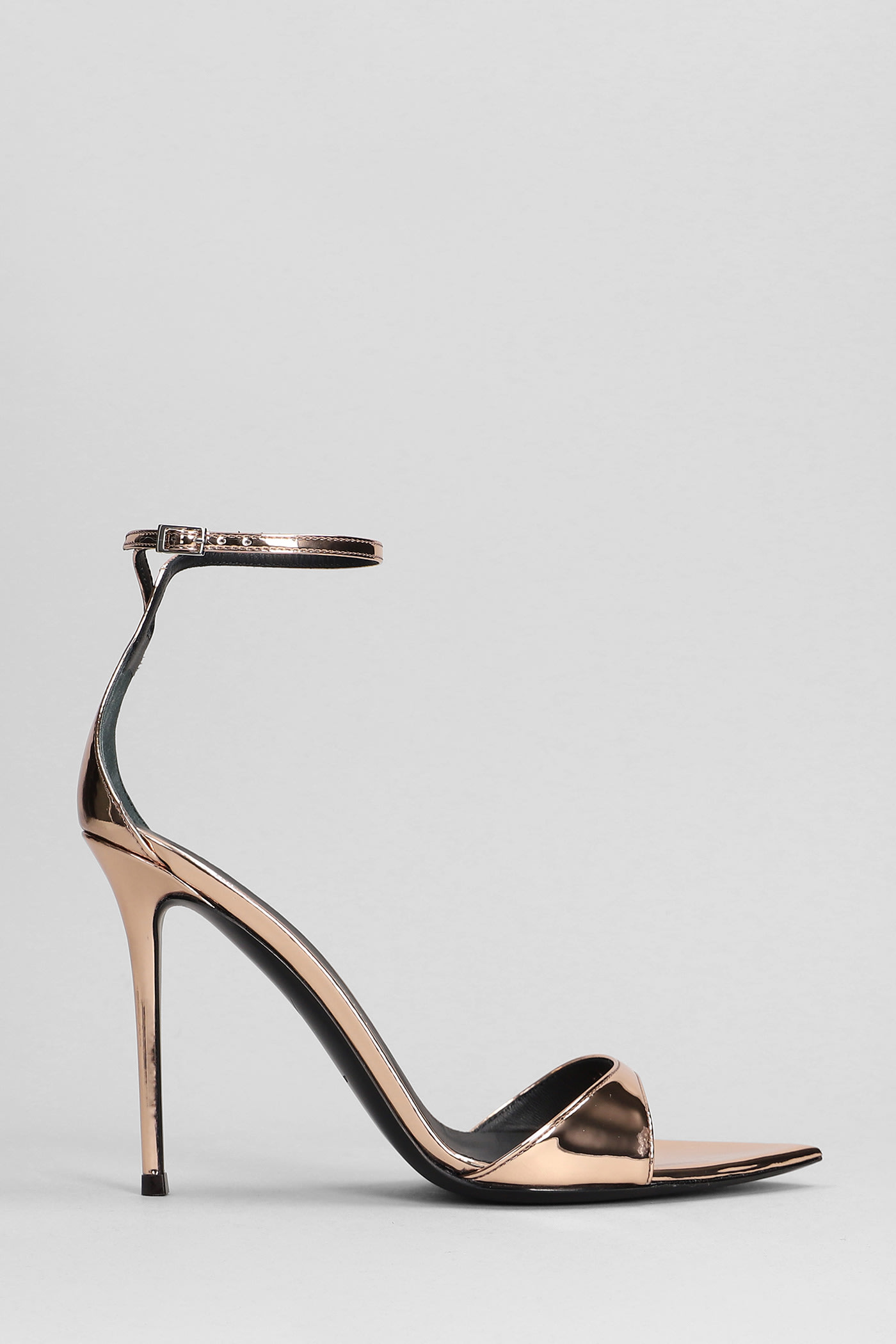 Shop Giuseppe Zanotti Intriigo Strap Sandals In Copper Leather In Gold