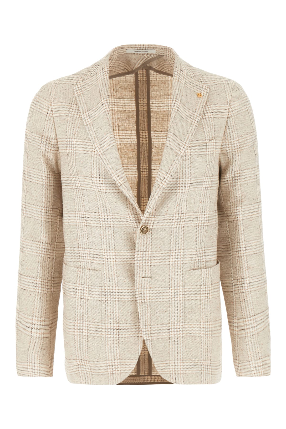 Tagliatore Embroidered Cotton Blend Blazer In Neutral