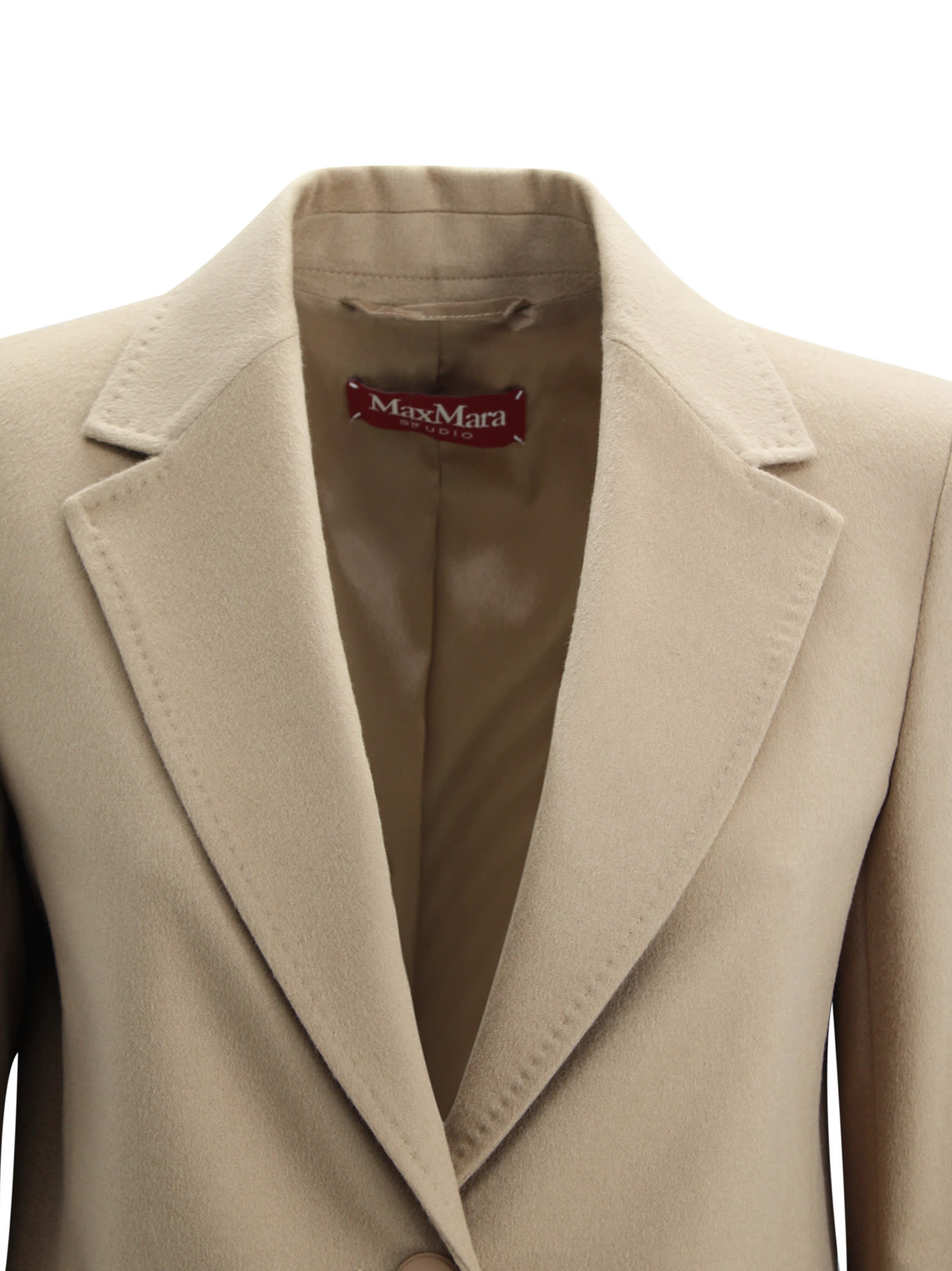 Max Mara Single-breasted Blazer In Wool Drape In Brown