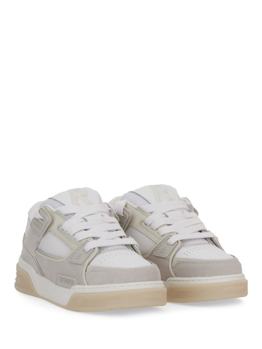 Represent Mesh And Suede Low-top Sneakers With Perforated Design