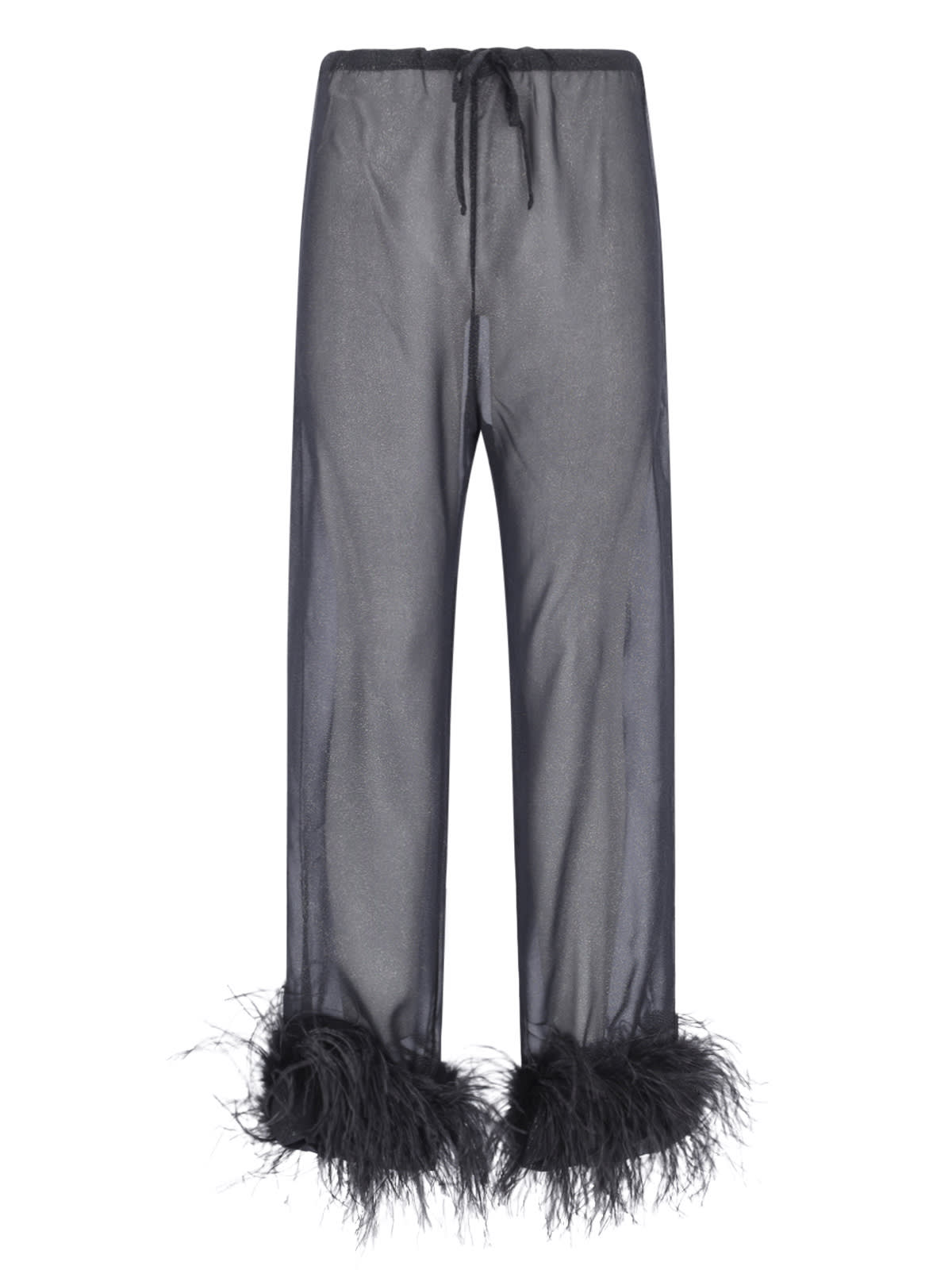 Shop Oseree Plumage Pants In Black