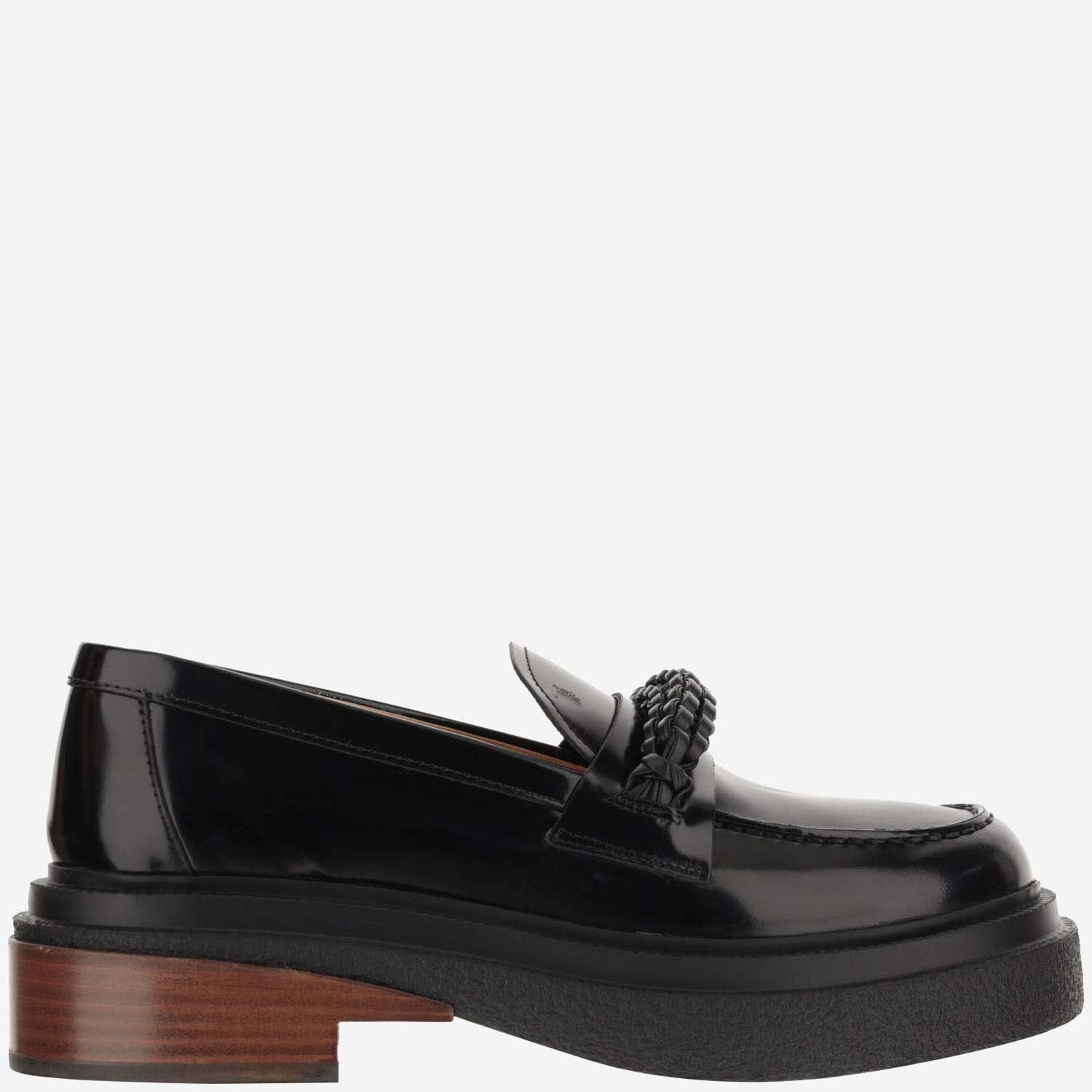 Leather Loafers With Weave