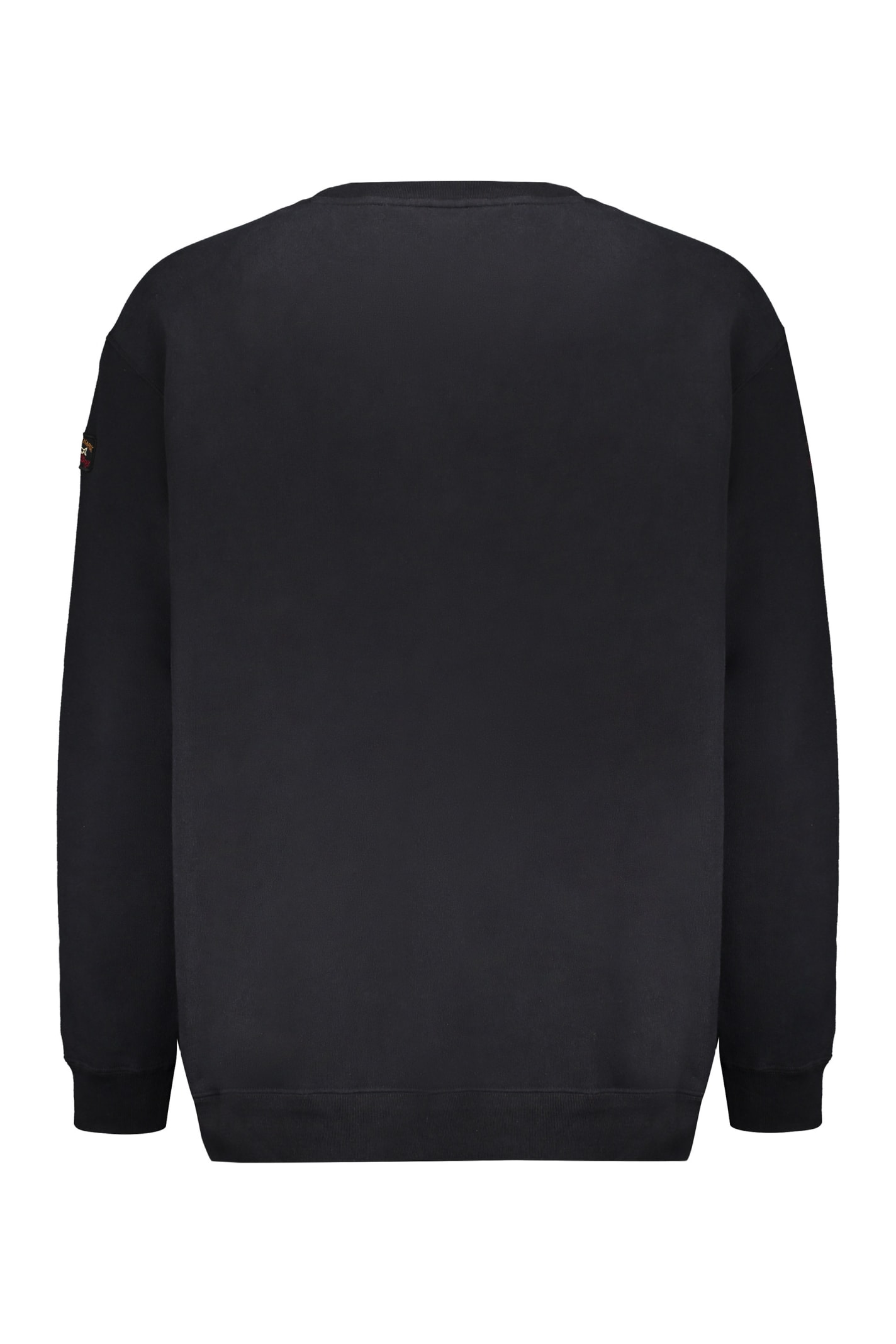 Shop Paul&amp;shark Logo Detail Cotton Sweatshirt In Black