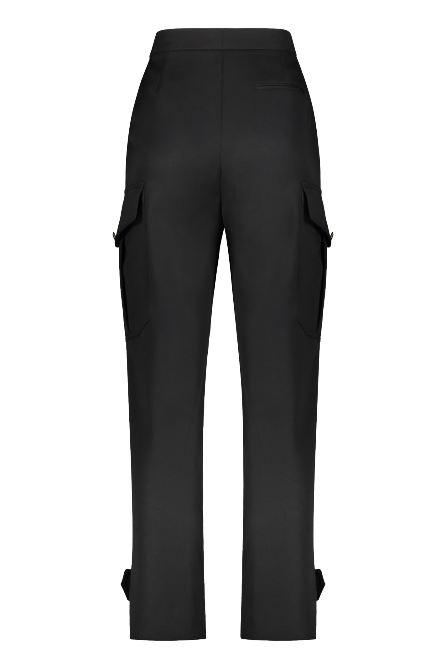 Shop Alexander Mcqueen Wool Trousers In Black