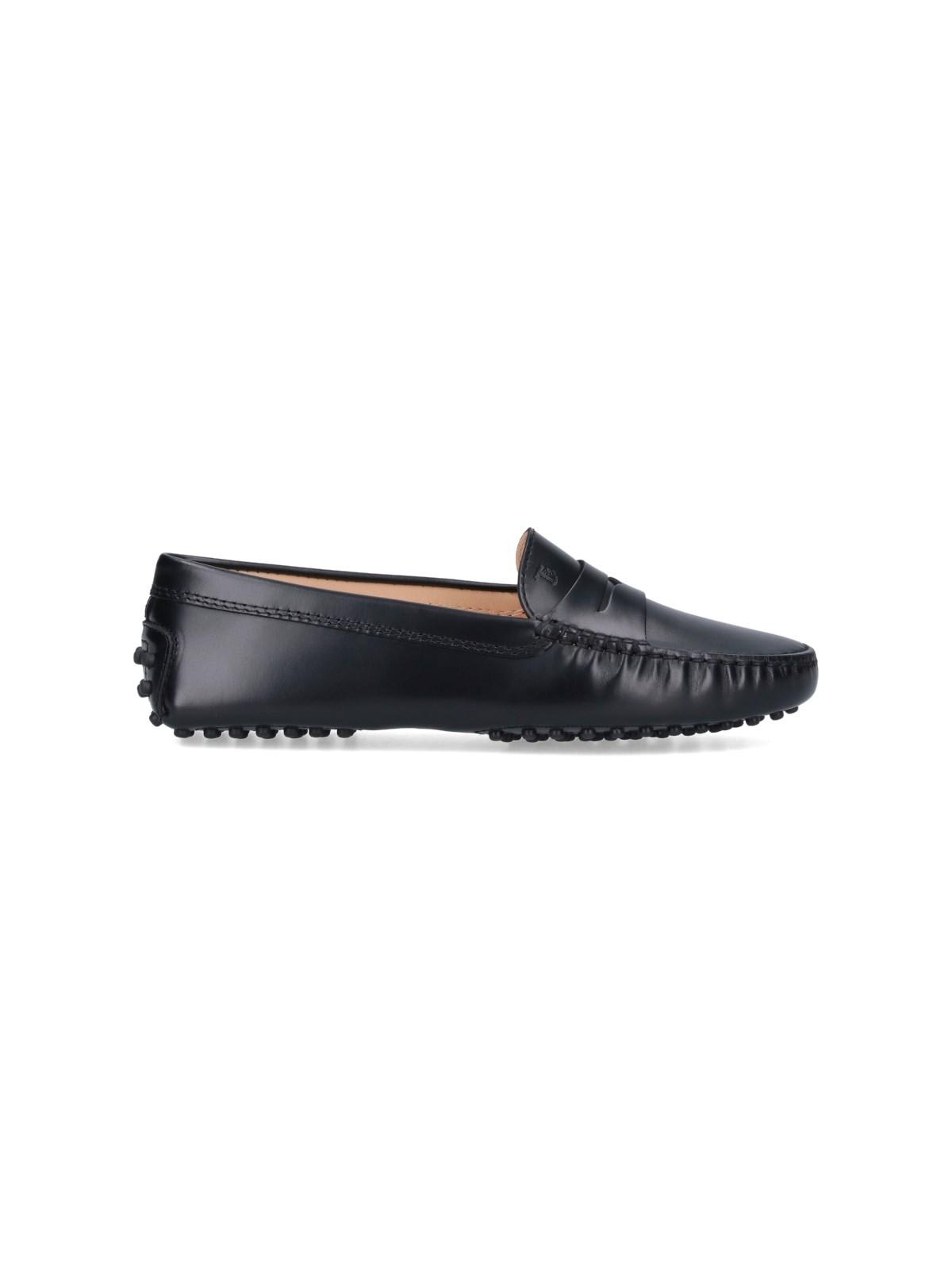 Tod's Gommini Patent Driver Penny Loafers In Black