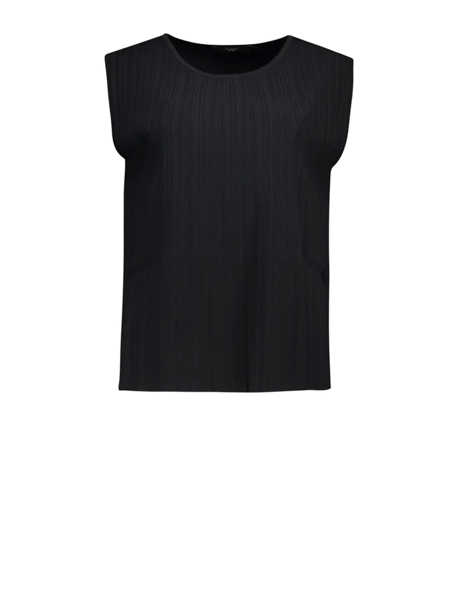 Weekend Max Mara Black T-shirt In Viscose Yarn In Black