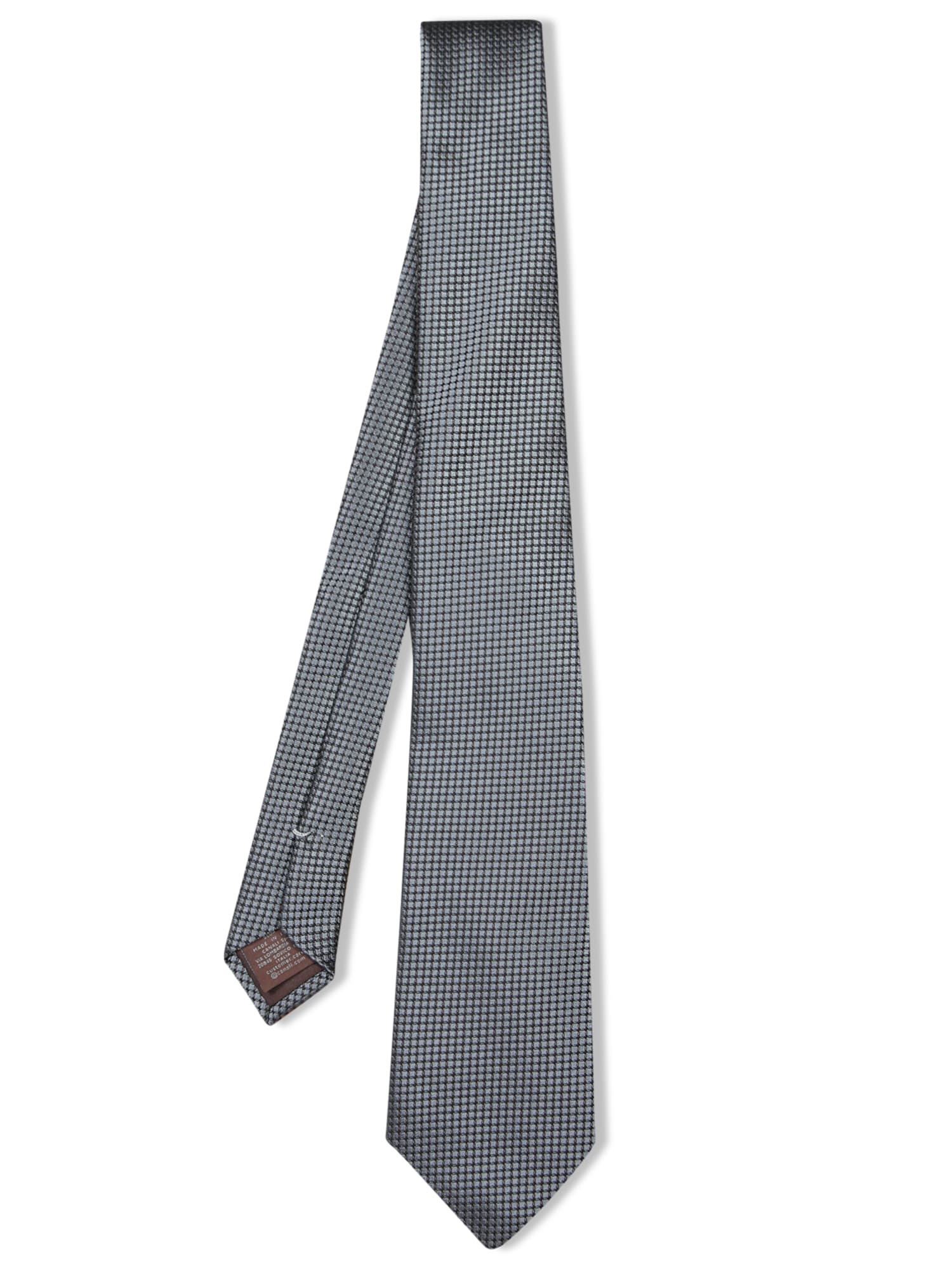 Black/grey Micro Check Tie