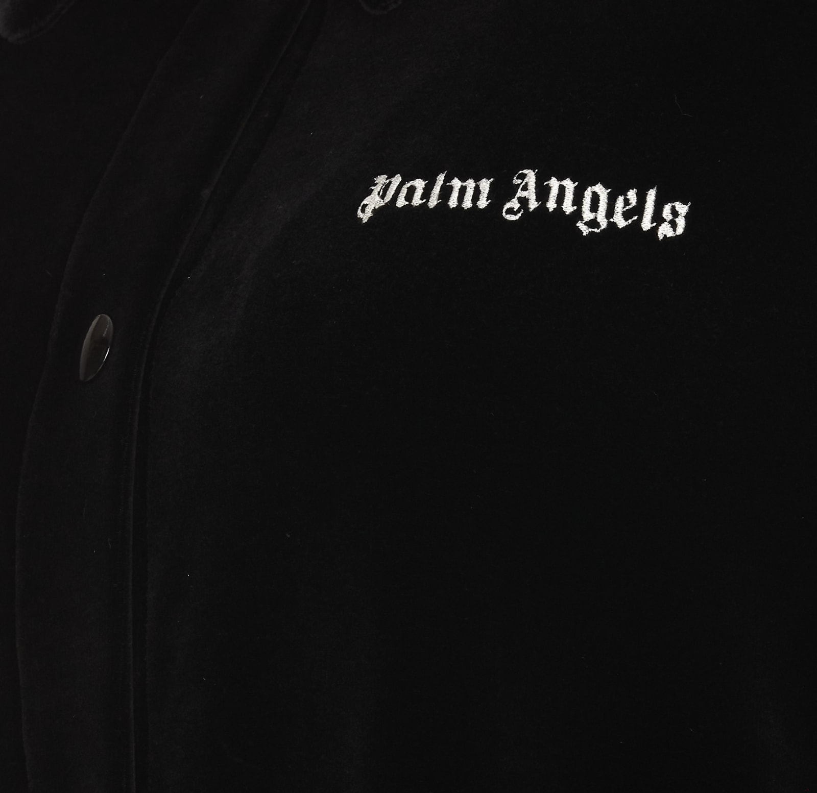 Shop Palm Angels Velvet Classic Logo Track Shirt In Black