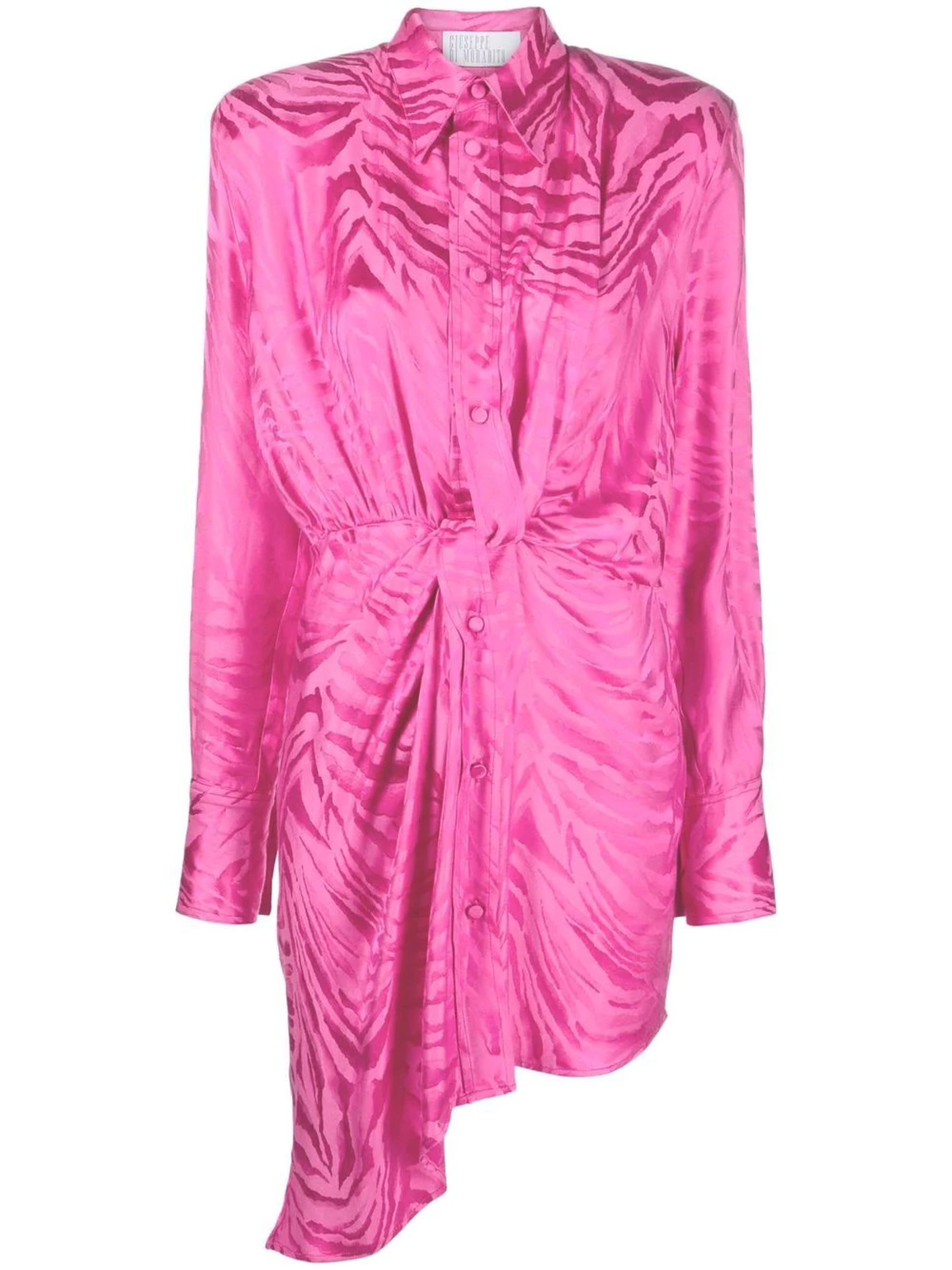 Giuseppe di Morabito Pink Zebra Jacquard Mini Dress