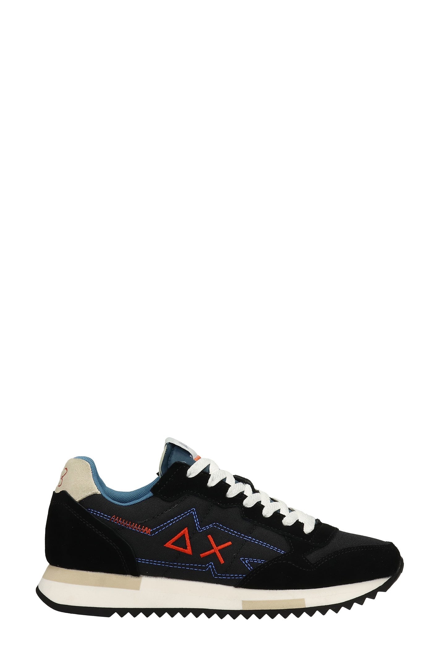 Sun 68 Uncle Niki Sneakers In Black Suede And Fabric