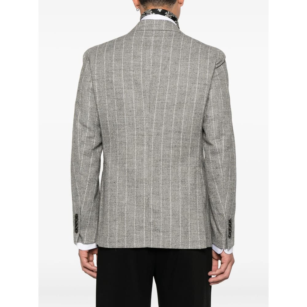 Tagliatore Textured Double-breasted Wool Blend Blazer In Multi
