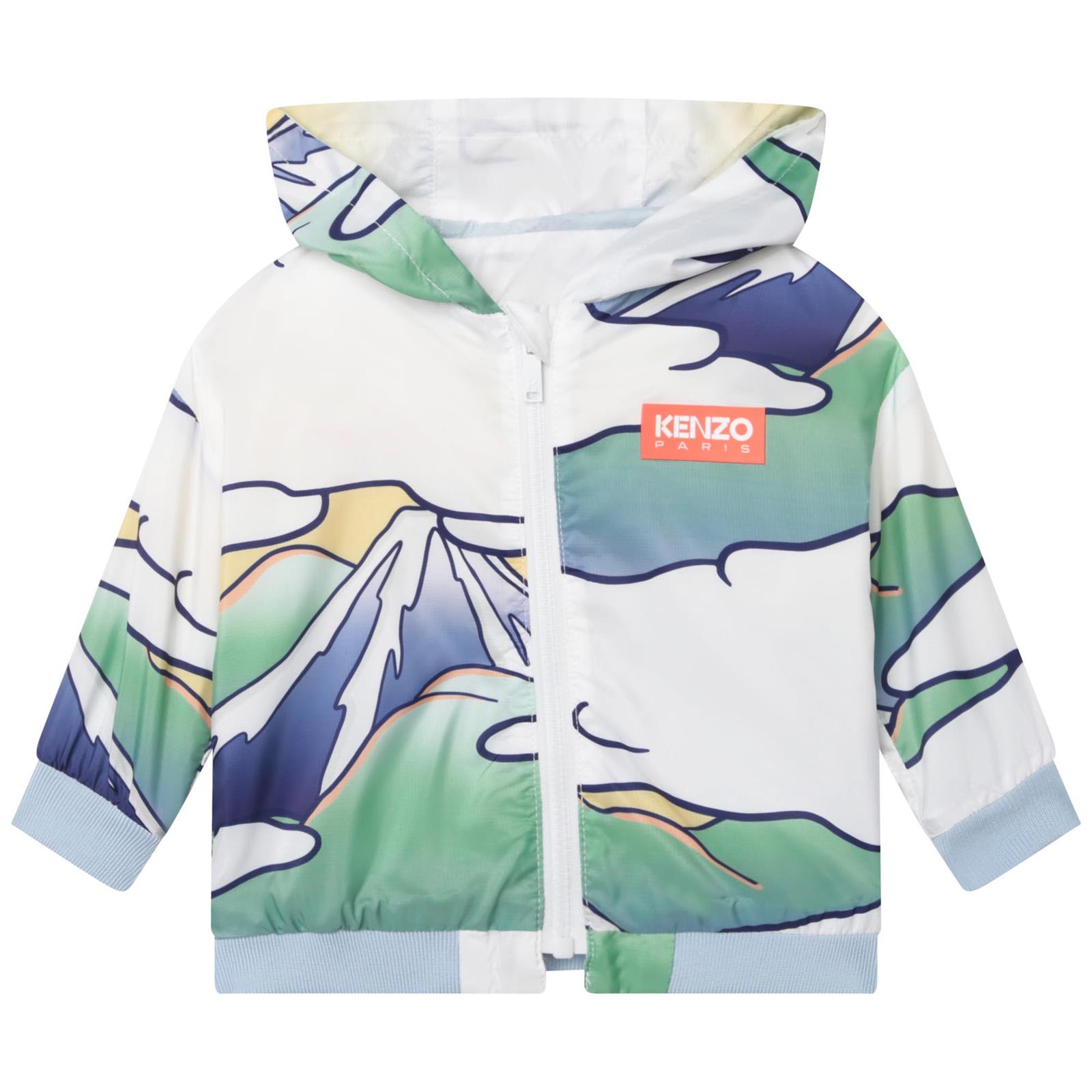 Babies' Reversible Windbreaker With Graphic Print In Blue